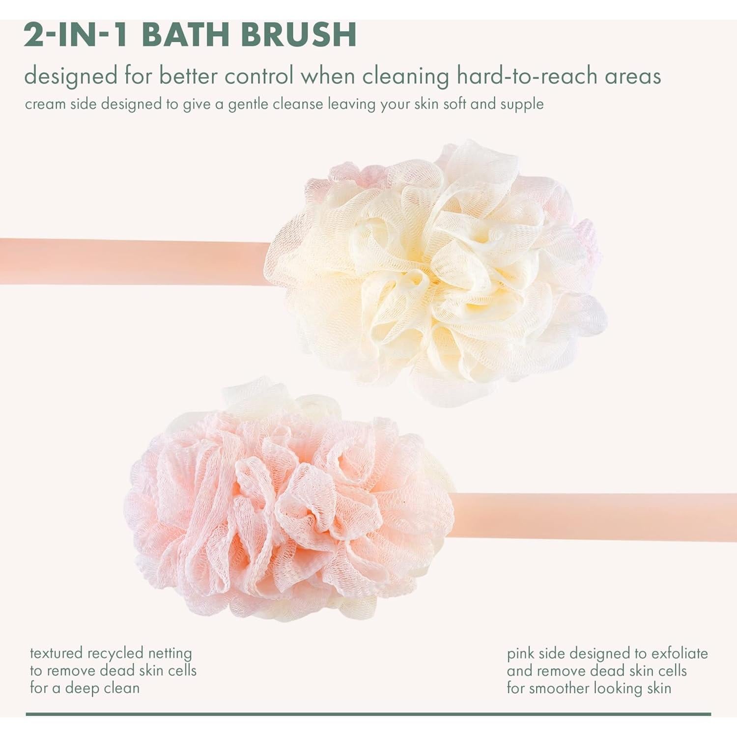 Cepillo de Baño EcoPouf 2-en-1 EcoTools con Mango Largo