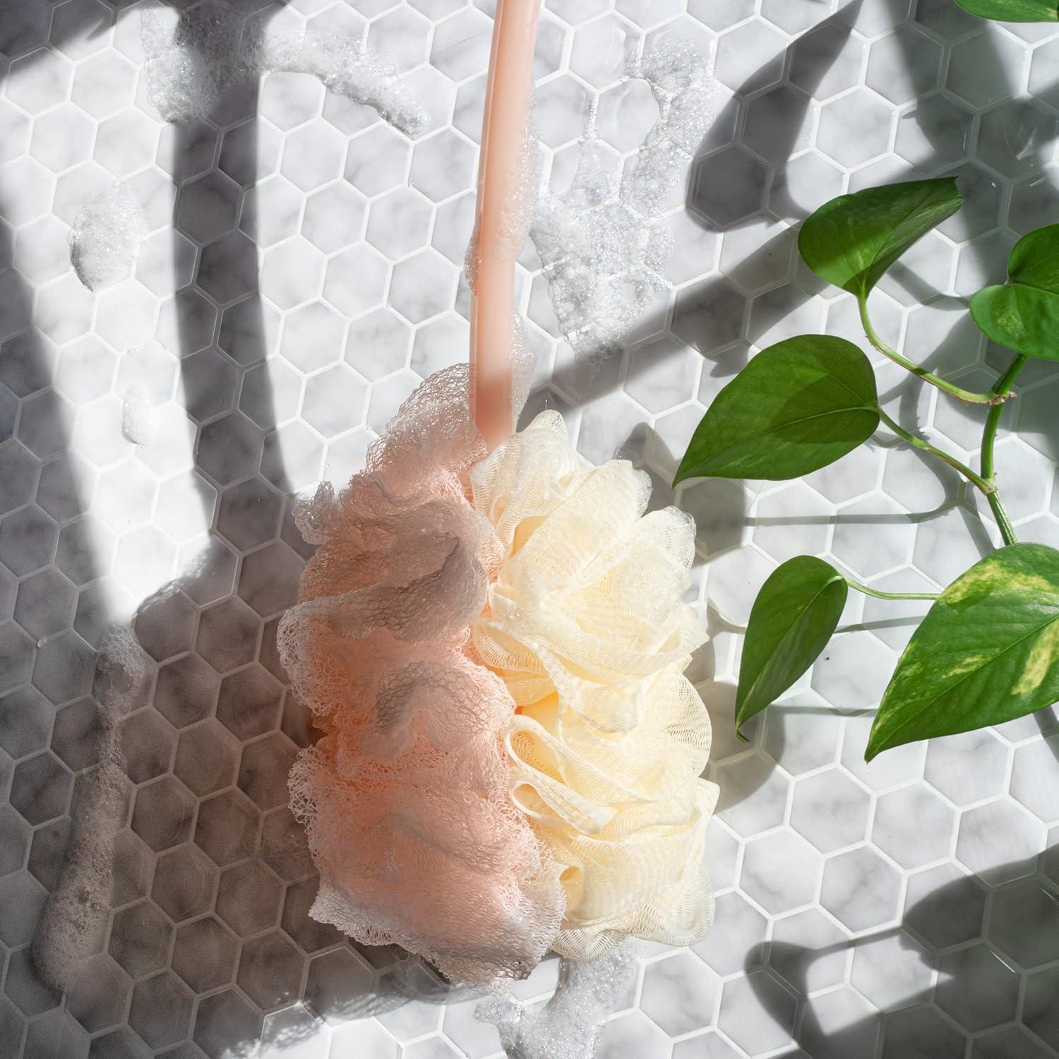 Cepillo de Baño EcoPouf 2-en-1 EcoTools con Mango Largo