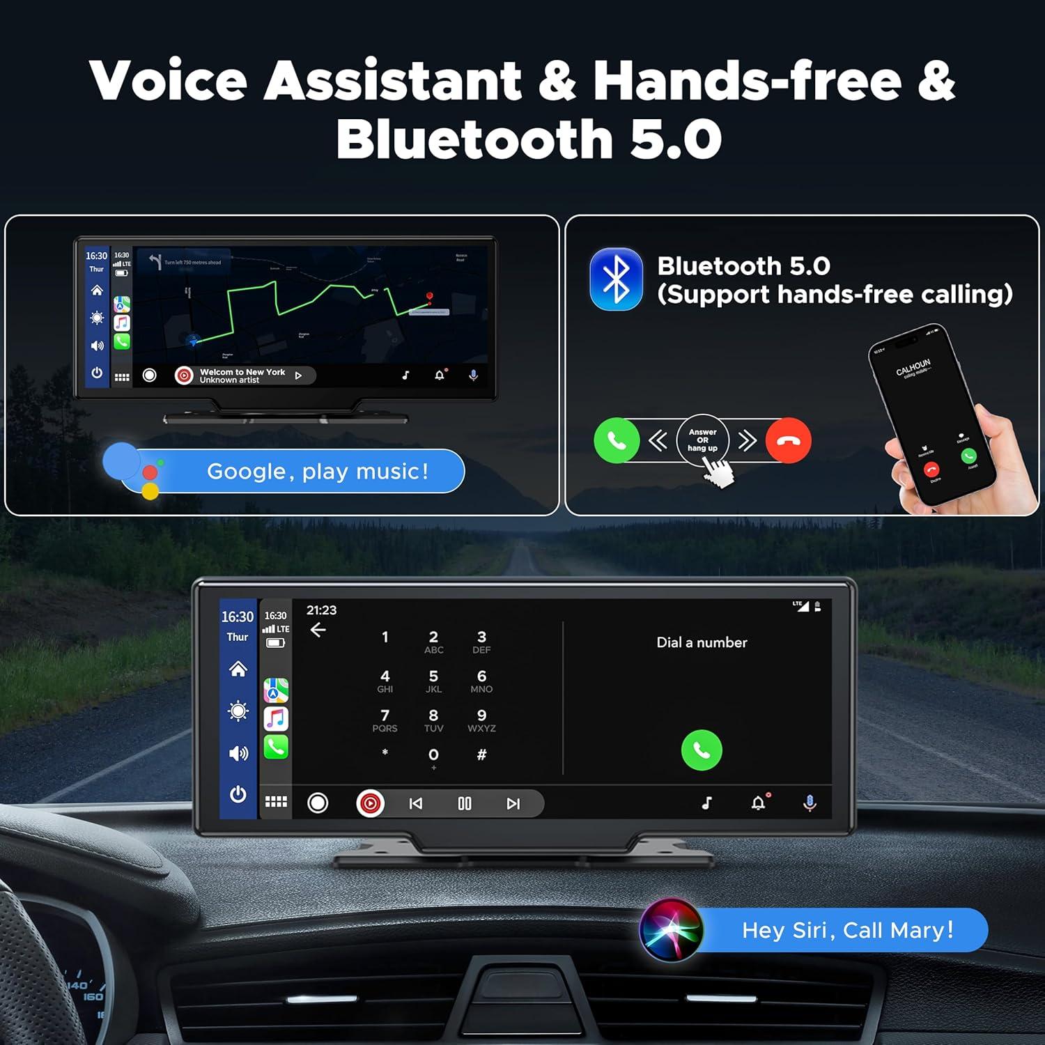 LAMTTO Pantalla 23.8cm Carplay Inalambrico y GPS 2.5K