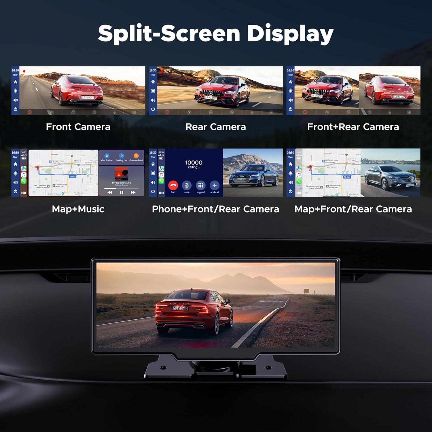 LAMTTO Pantalla 23.8cm Carplay Inalambrico y GPS 2.5K