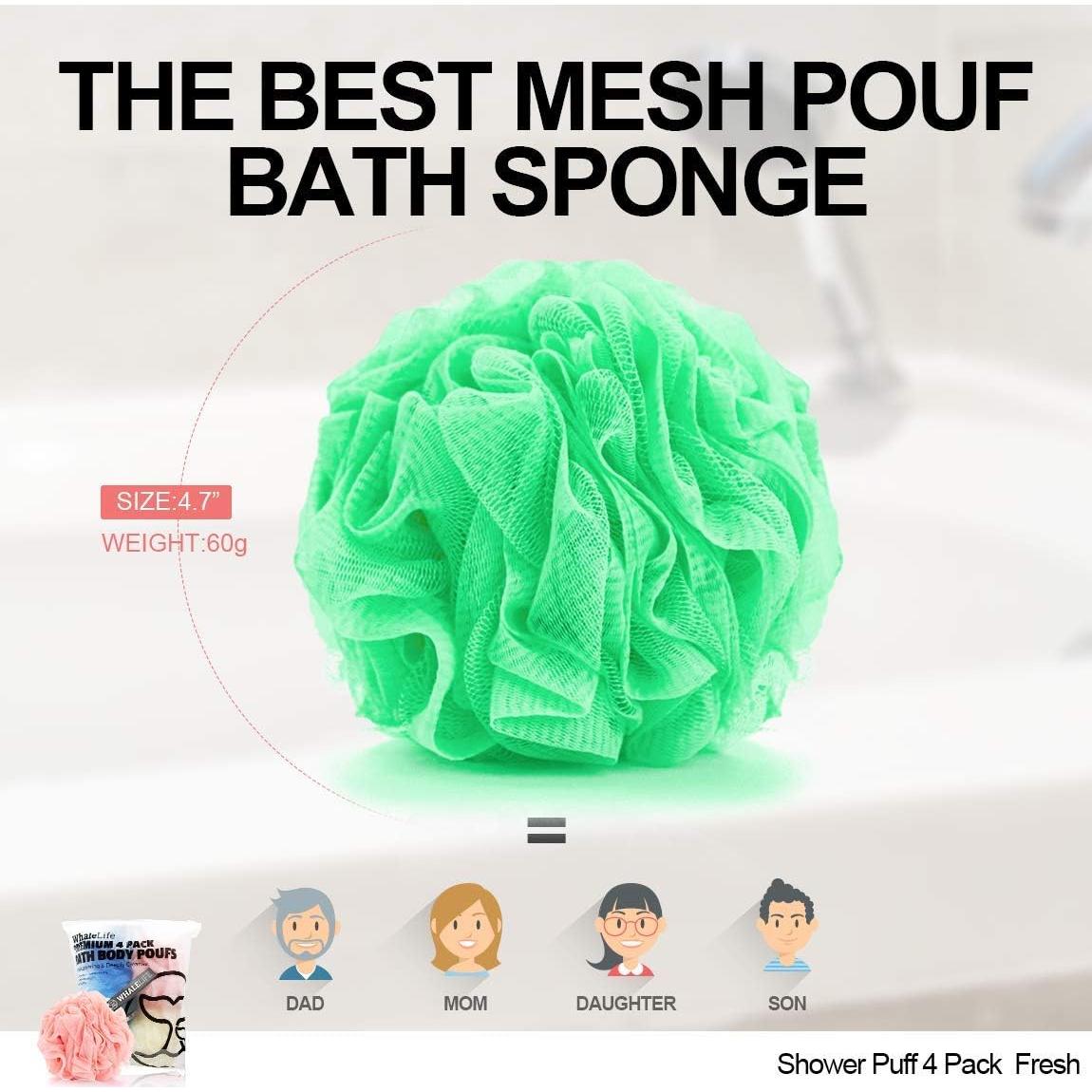 Esponja de Lufa para Baño WhaleLife - 4 Piezas Multicolor