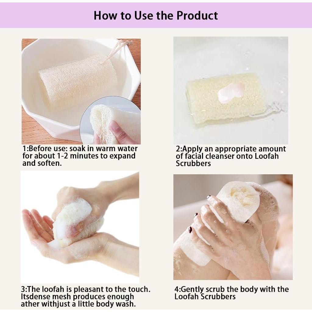 Esponja Exfoliante de Lufa Natural SHENGZHENFUSHI - 3 Piezas