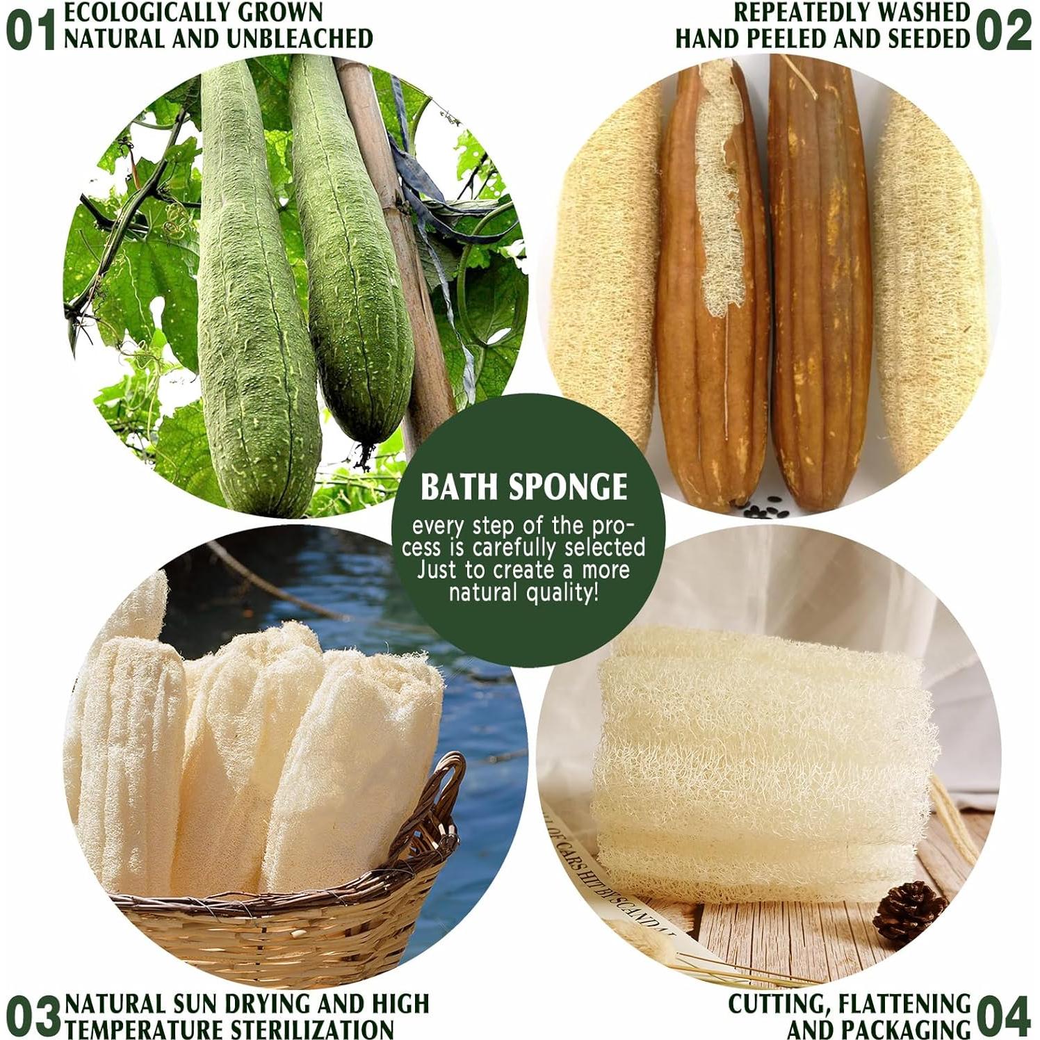 Esponja de Lufa Natural YIQINGJIE - Exfoliante Suave (2 Pzs)