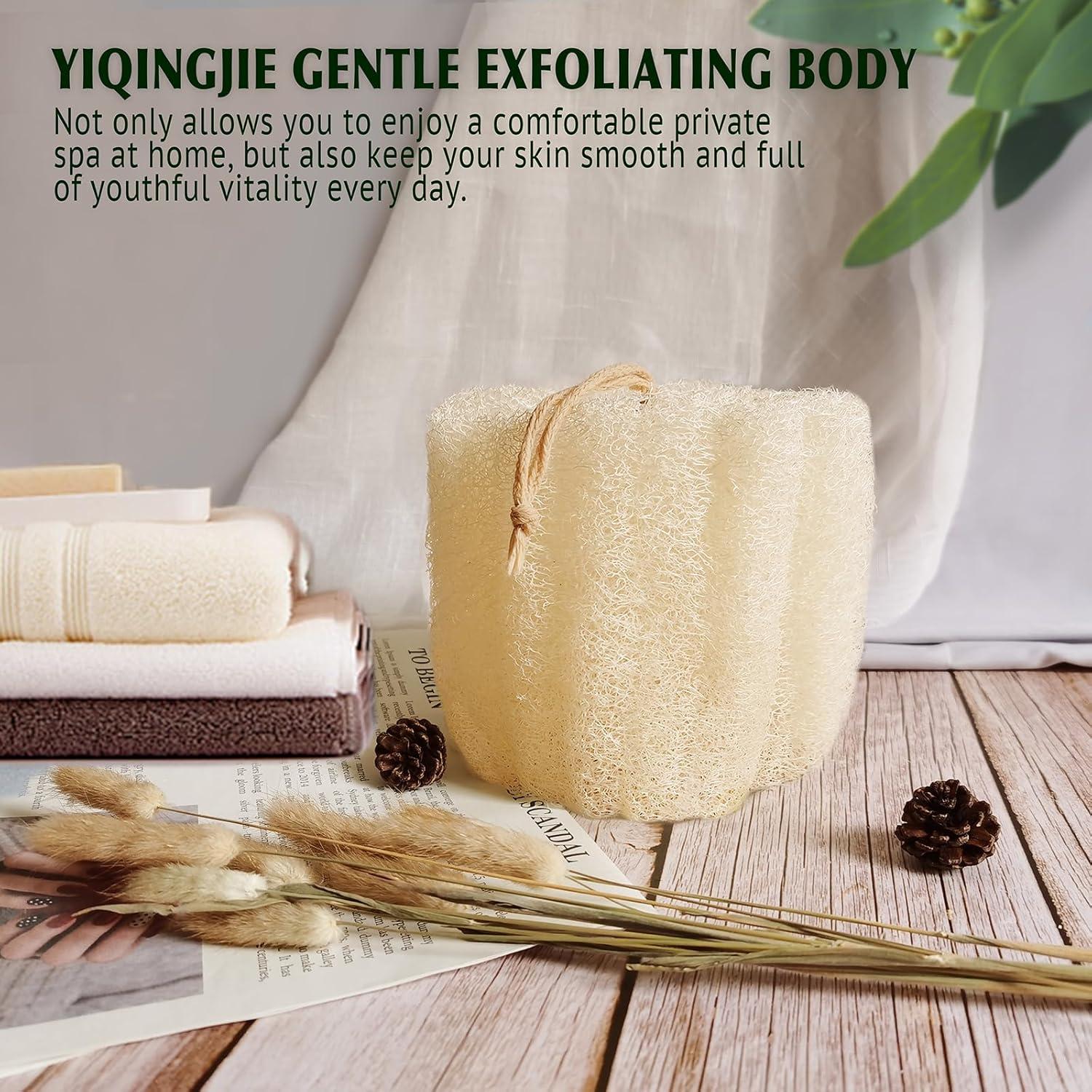 Esponja de Lufa Natural YIQINGJIE - Exfoliante Suave (2 Pzs)