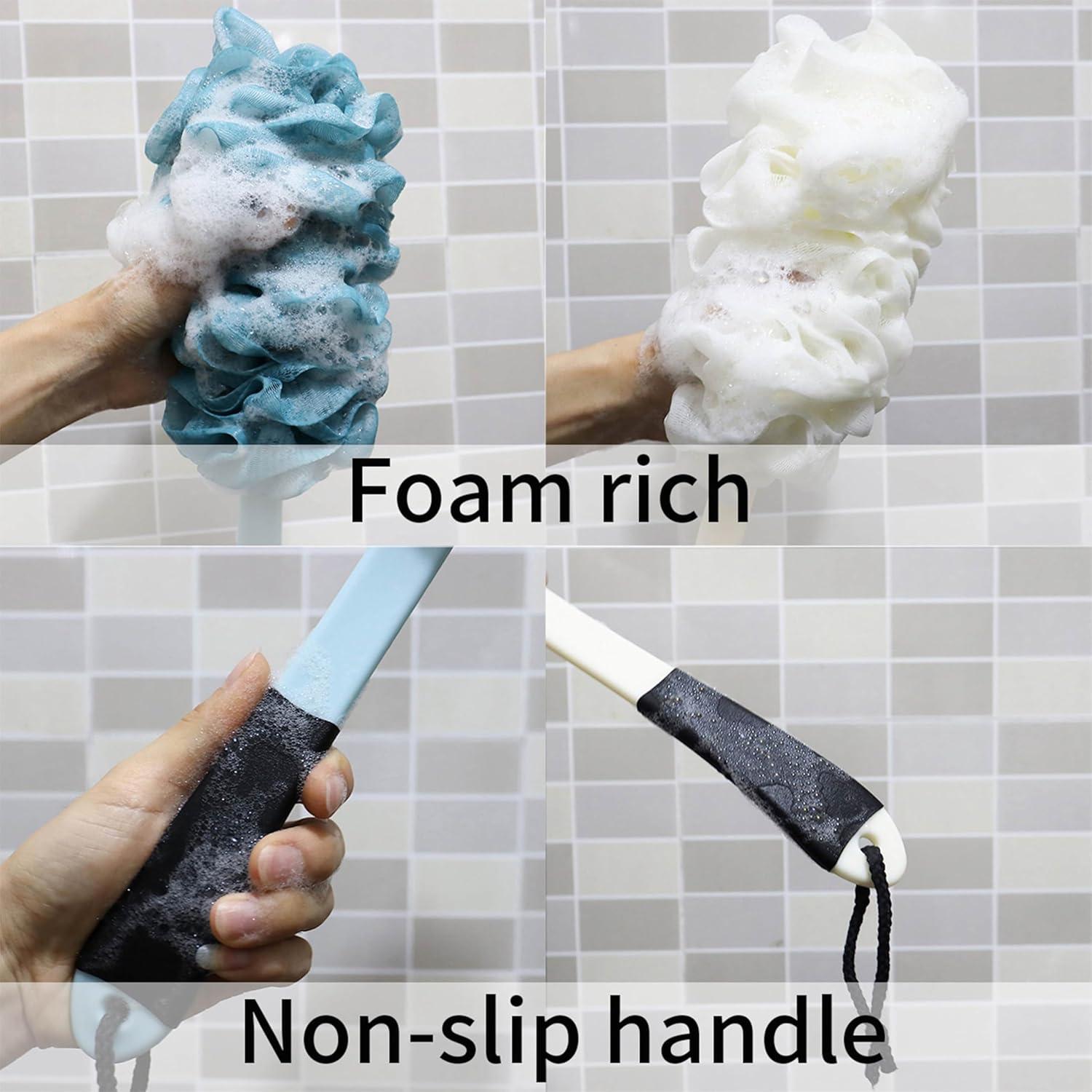 Esponja de Espalda para Ducha Jxicleang con Mango Antideslizante