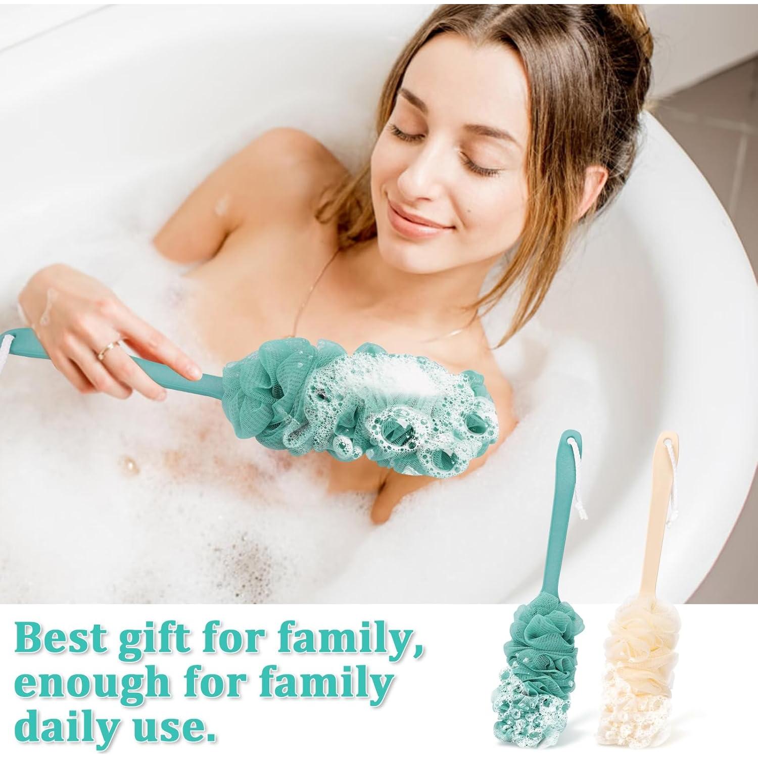 Esponja de Espalda para Ducha NICEMOVIC 43 cm Exfoliante 2 Piezas