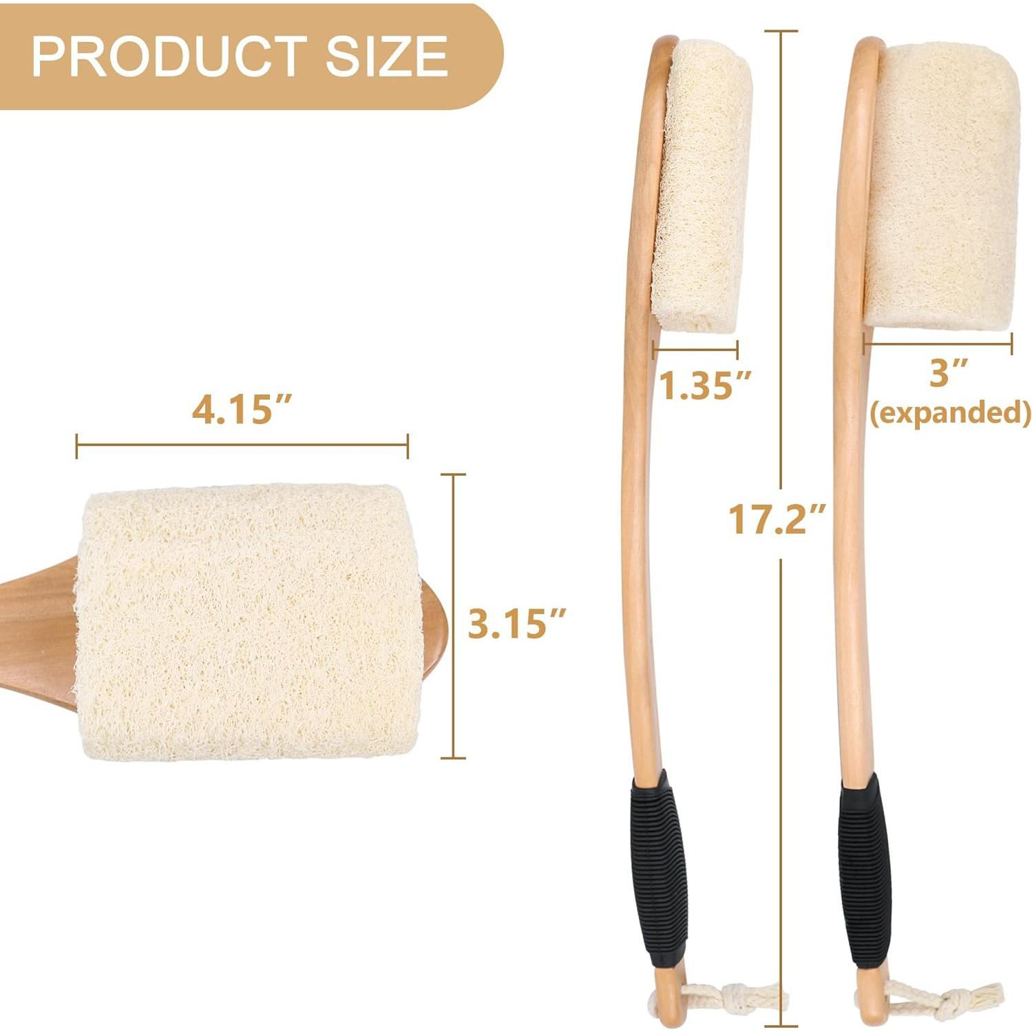 Cepillo Exfoliante de Espalda OWIIZI con Mango Largo de Loofah