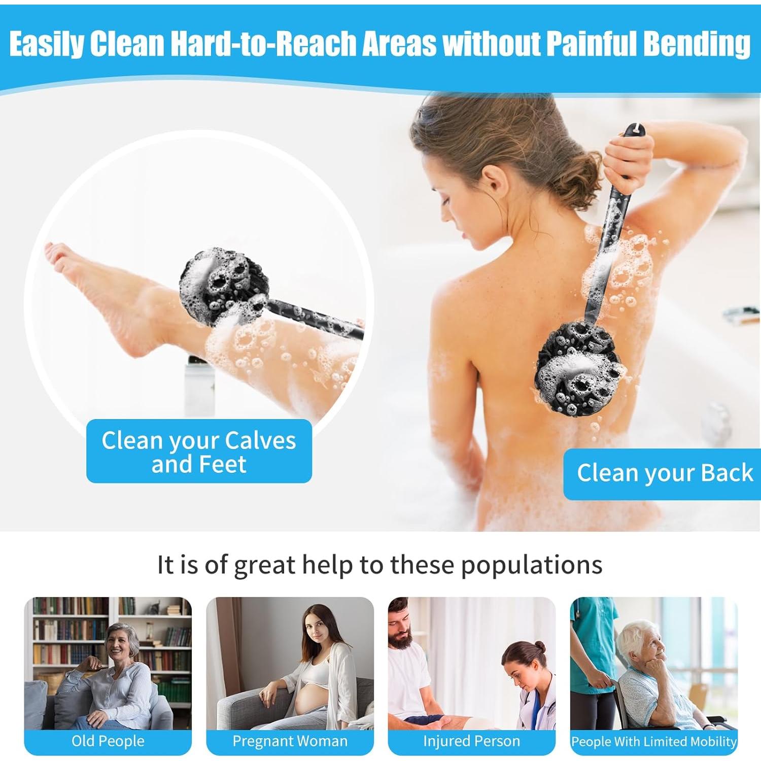 Juego de Esponjas de Lufa VANZAVANZU con Mango Antideslizante 43 cm