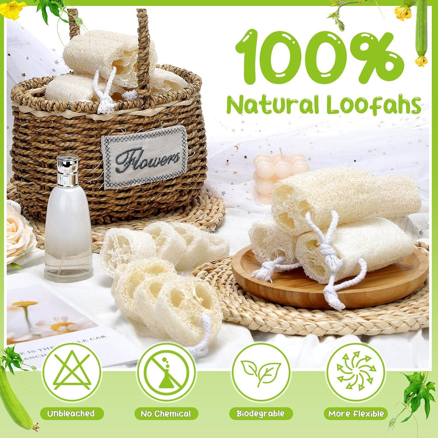 Paquete de 9 esponjas de lufa natural 10 cm para cocina y piel