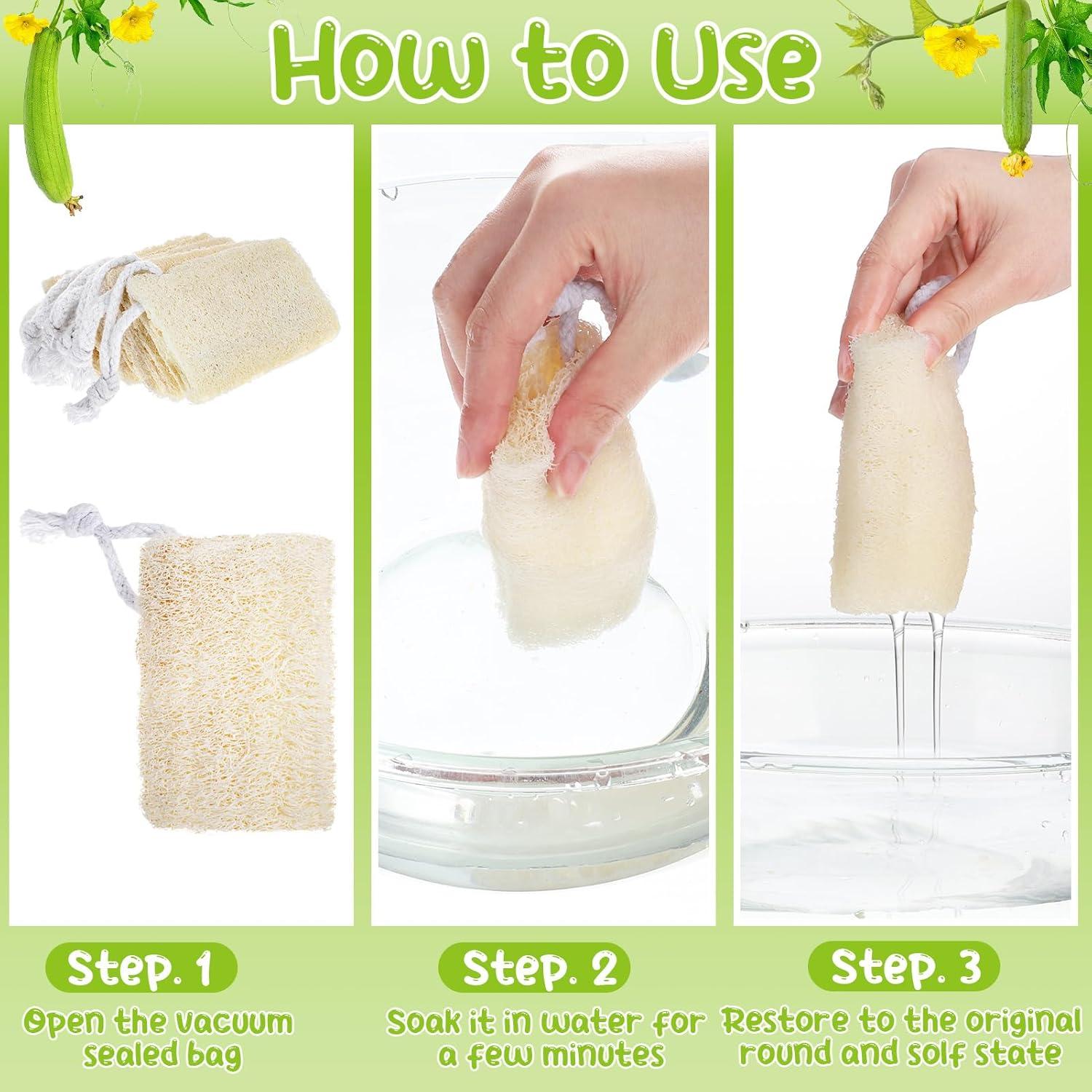 Paquete de 9 esponjas de lufa natural 10 cm para cocina y piel