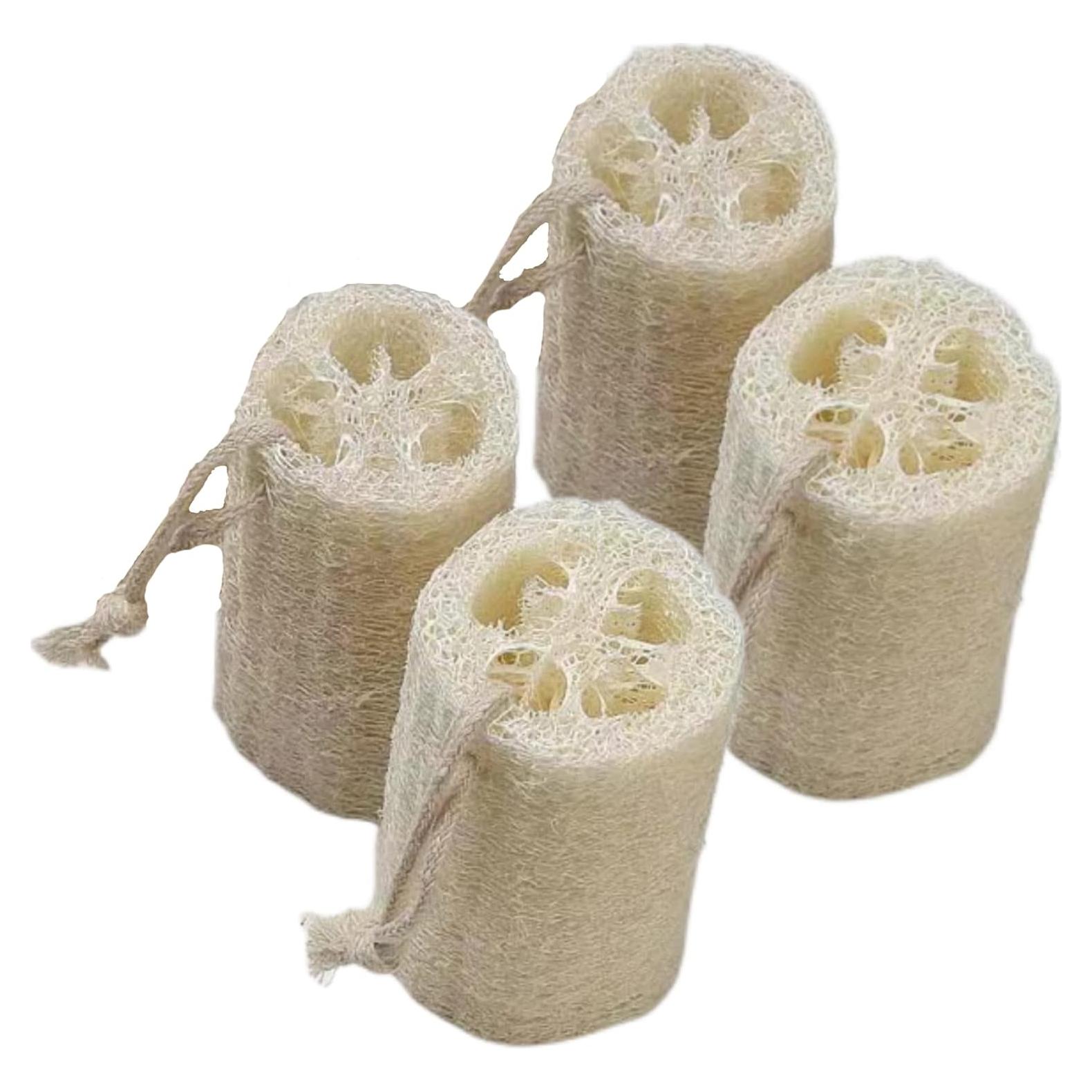 Esponjas de Lufa Natural 100% ENLAYER - 4 Piezas 12 cm