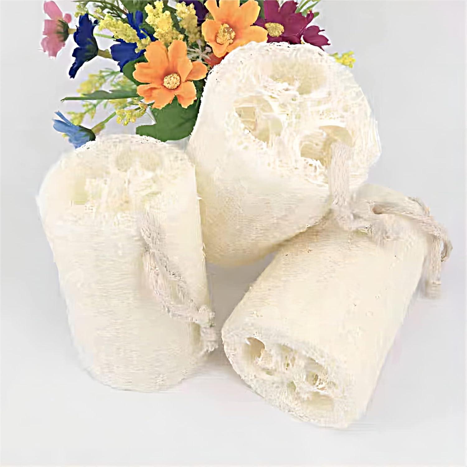 Esponjas de Lufa Natural 100% ENLAYER - 4 Piezas 12 cm