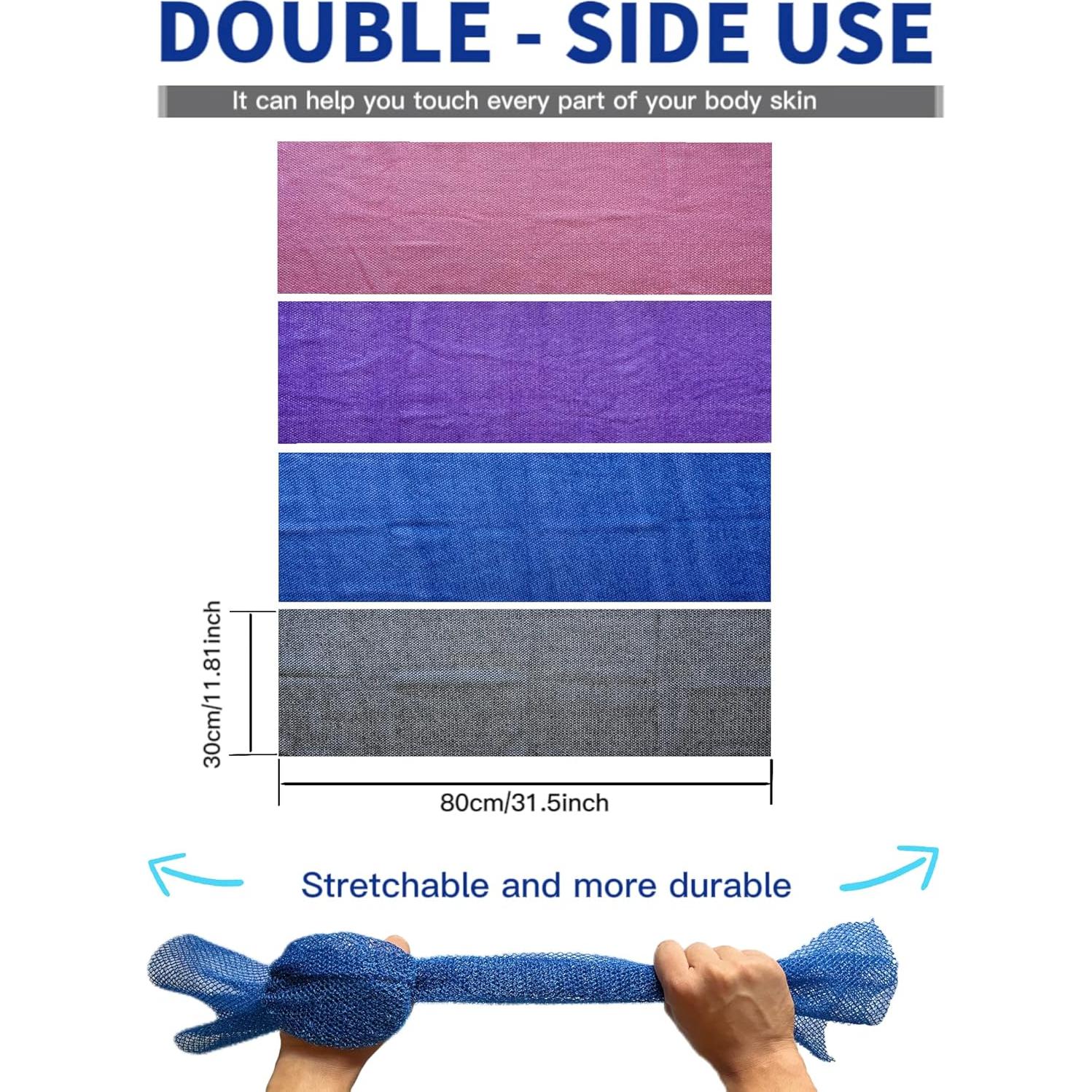 Esponja de Red Africana 4 Piezas Nylon Exfoliante 30x80 cm