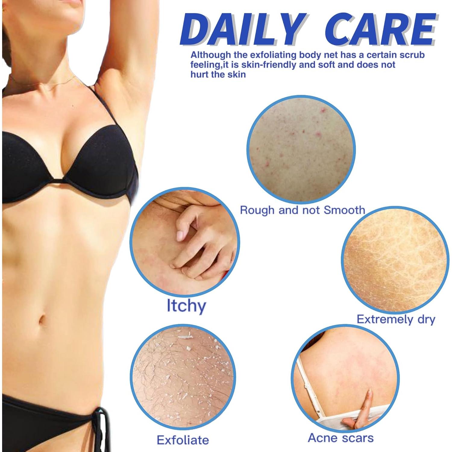 Esponja de Red Africana 4 Piezas Nylon Exfoliante 30x80 cm