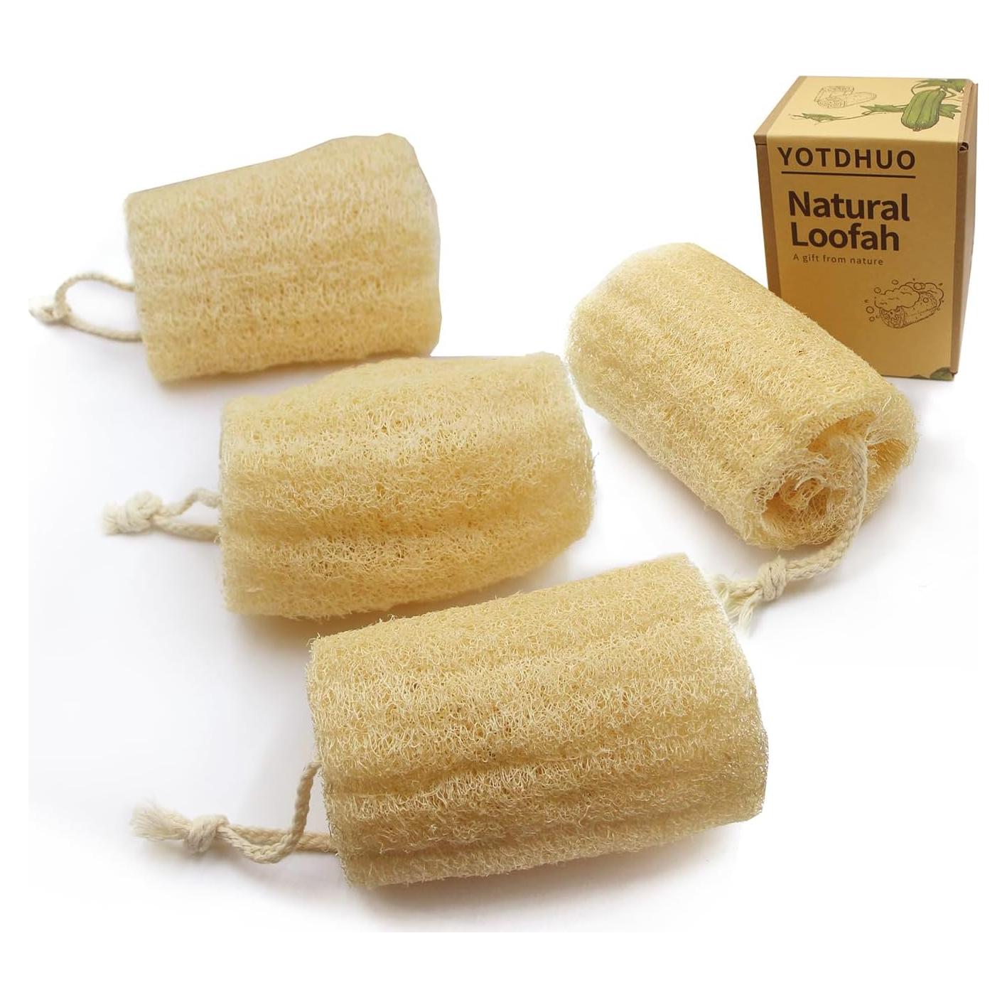 Esponjas de Lufa Natural Exfoliantes YOTDHUO Paquete de 4