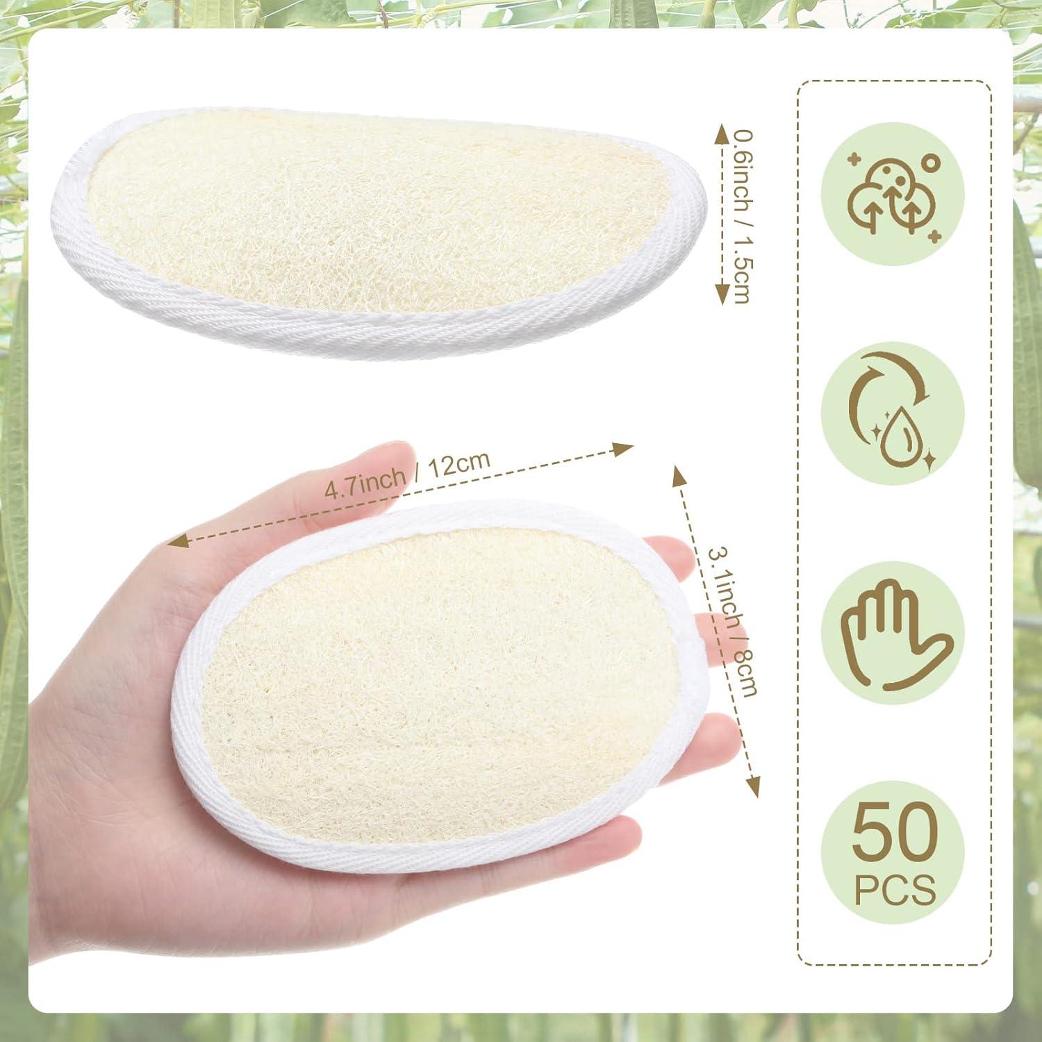 50 Piezas Esponjas de Lufa Natural Exfoliantes Meanplan 11.5x8 cm
