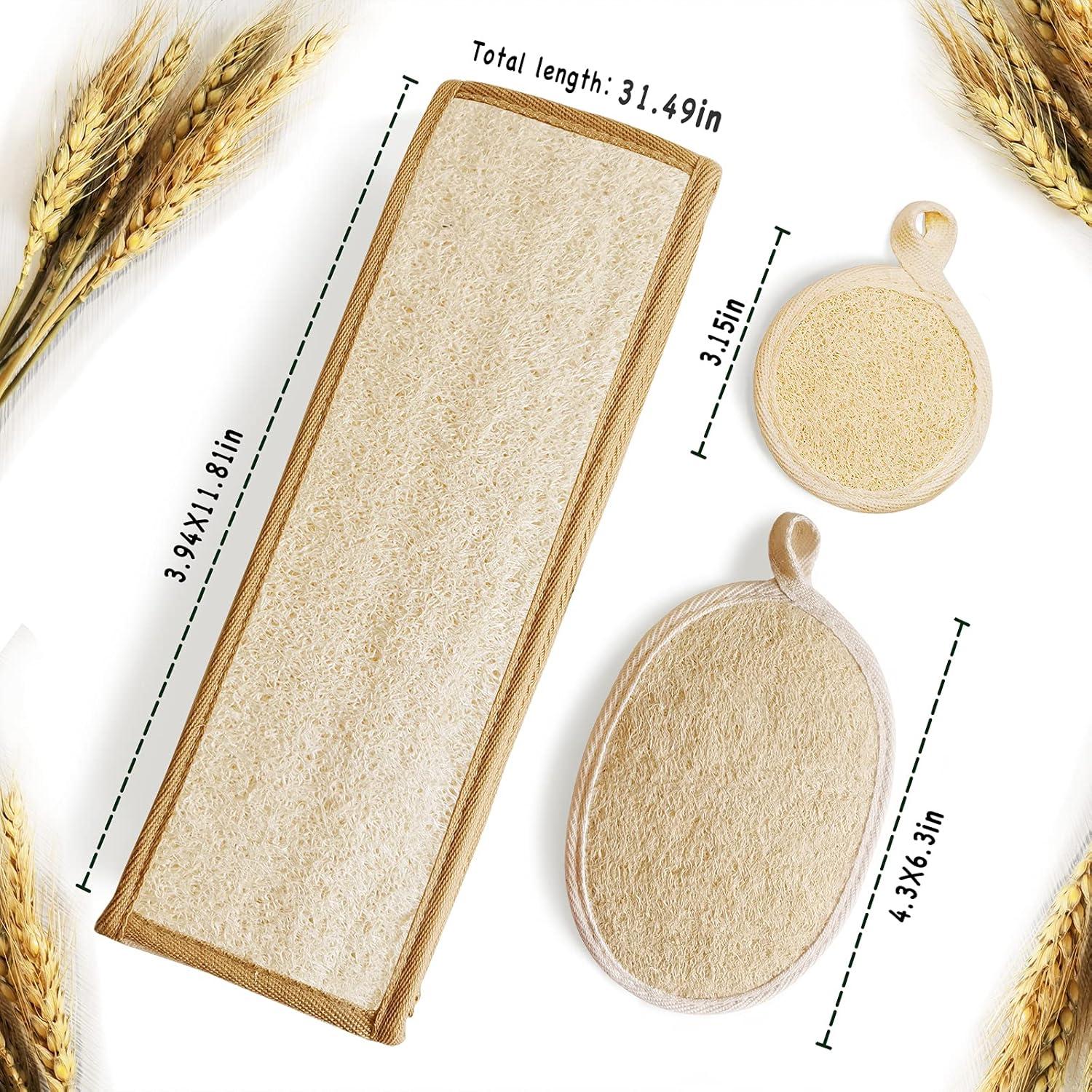 Juego de esponjas de loofah natural YIQINGJIE para exfoliación