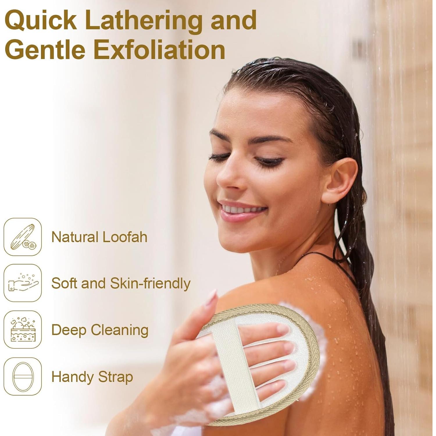 Esponja Exfoliante de Lufa CrazyTerra - Paquete de 2, 100% Natural