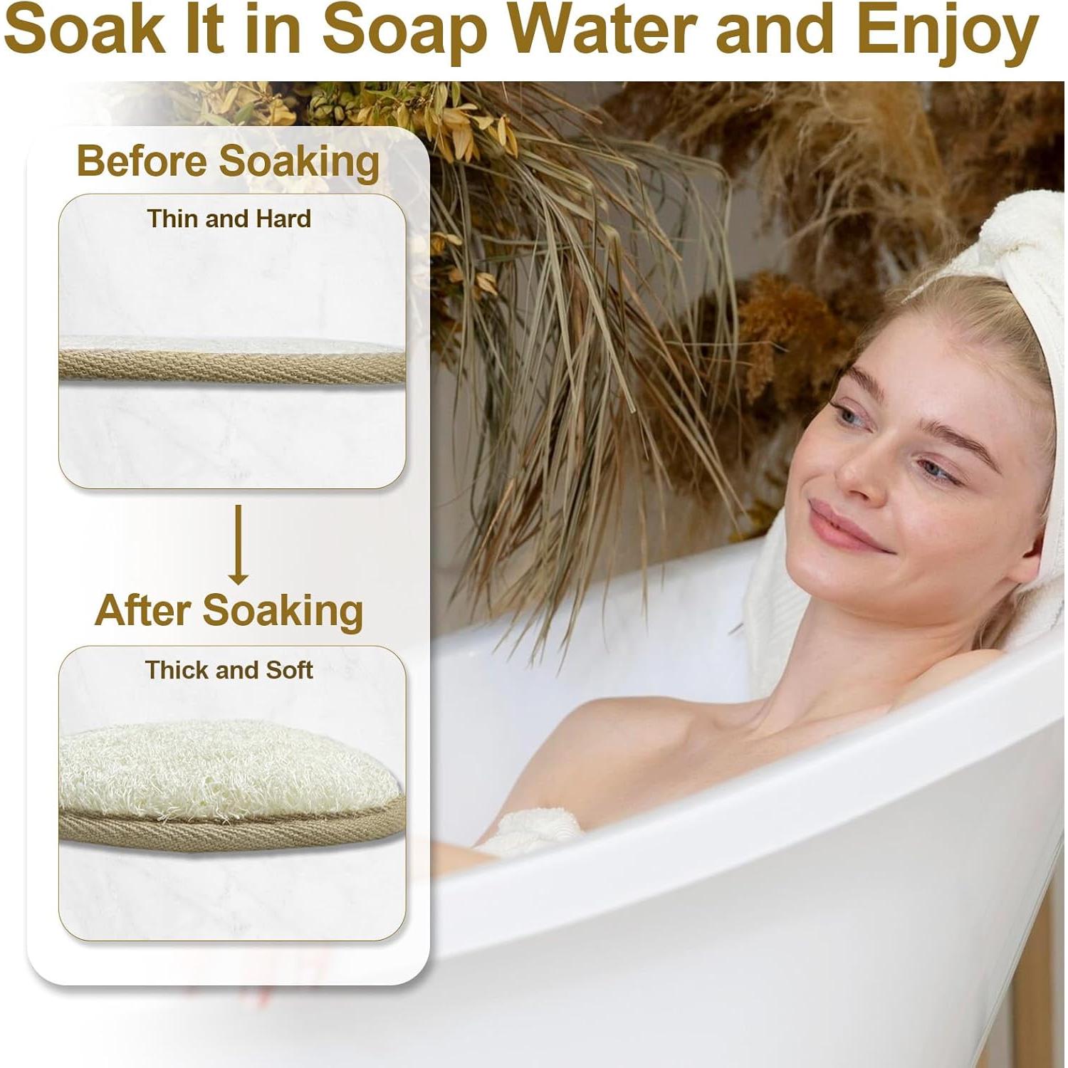 Esponja Exfoliante de Lufa CrazyTerra - Paquete de 2, 100% Natural