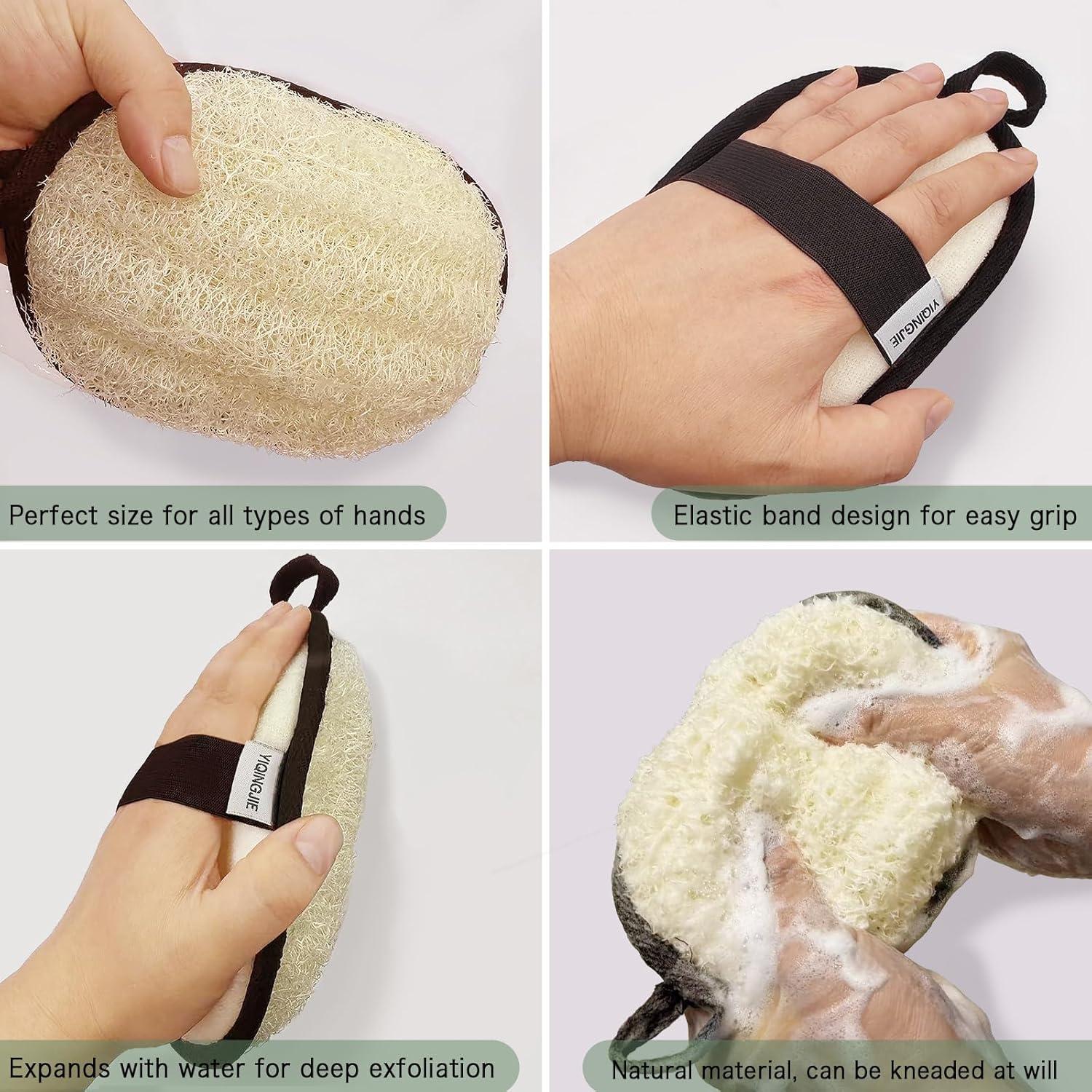 Esponja de Lufa Natural YIQINGJIE Exfoliante Grande 13x18cm