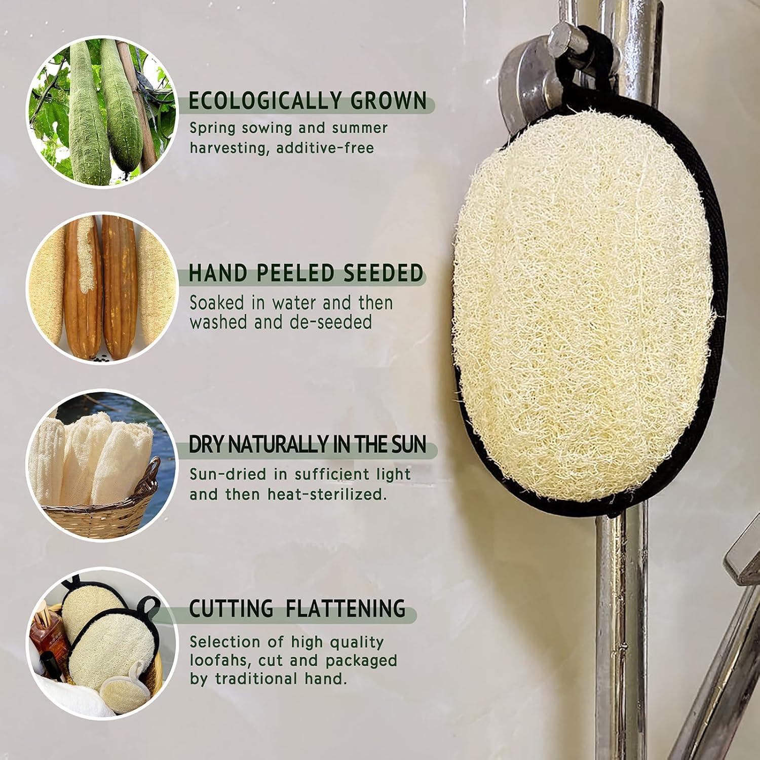 Esponja de Lufa Natural YIQINGJIE Exfoliante Grande 13x18cm