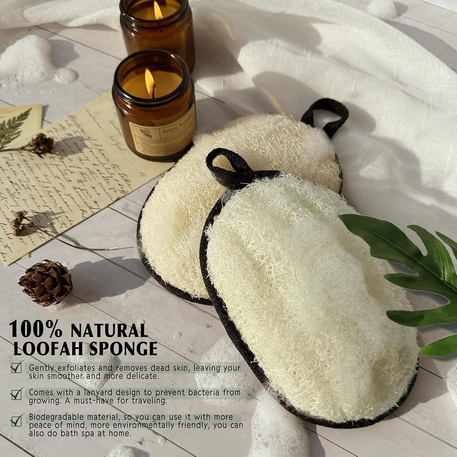 Esponja de Lufa Natural YIQINGJIE Exfoliante Grande 13x18cm