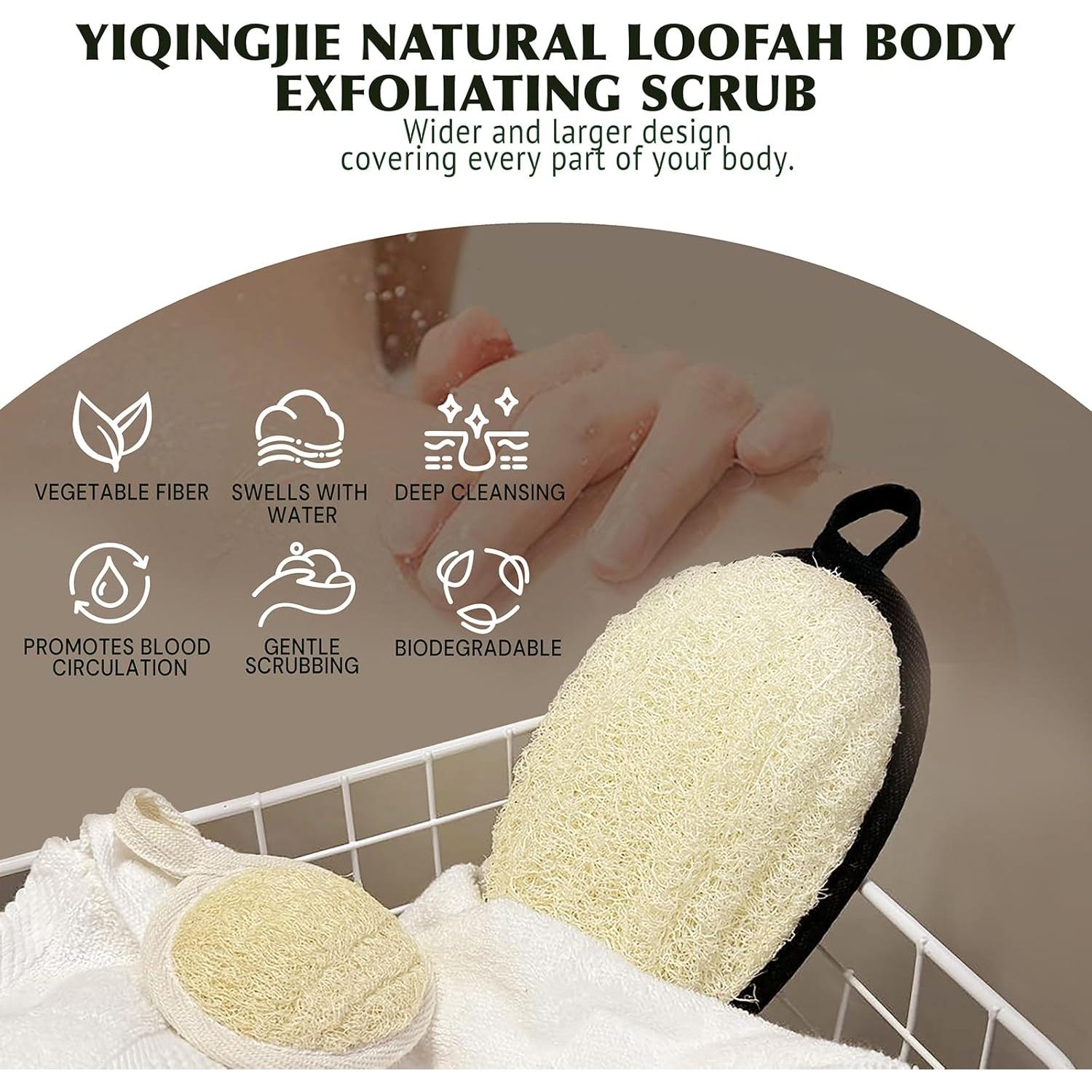 Esponja de Lufa Natural YIQINGJIE Exfoliante Grande 13x18cm