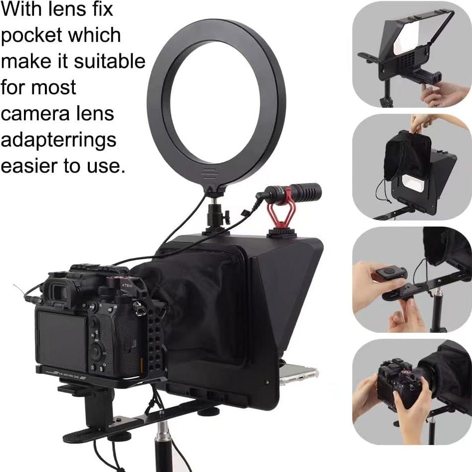 Teleprompter Inmei Portátil para Smartphone y DSLR 20.2x14.5cm