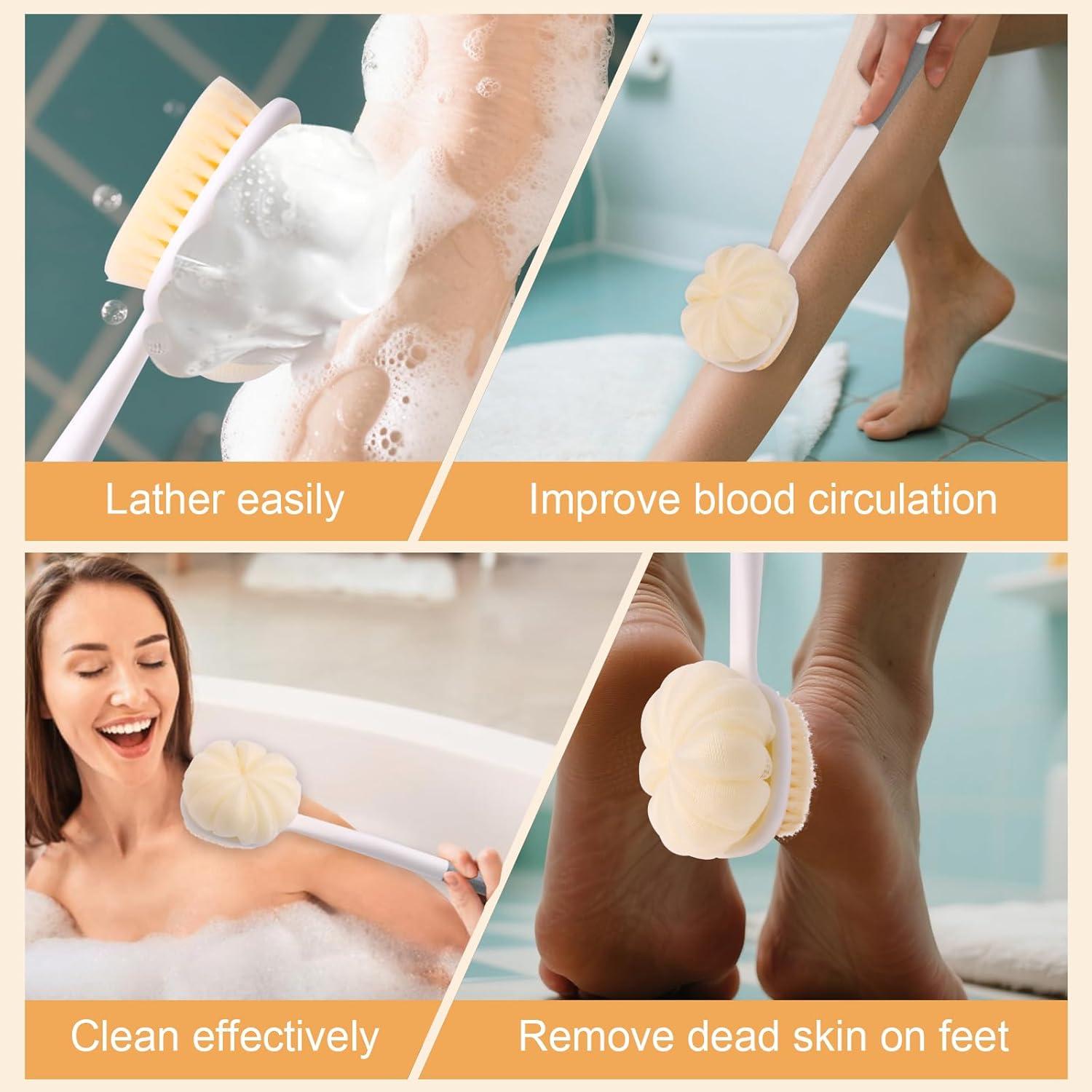 Cepillo de Ducha XDMURYM con Mango Largo y Doble Cara