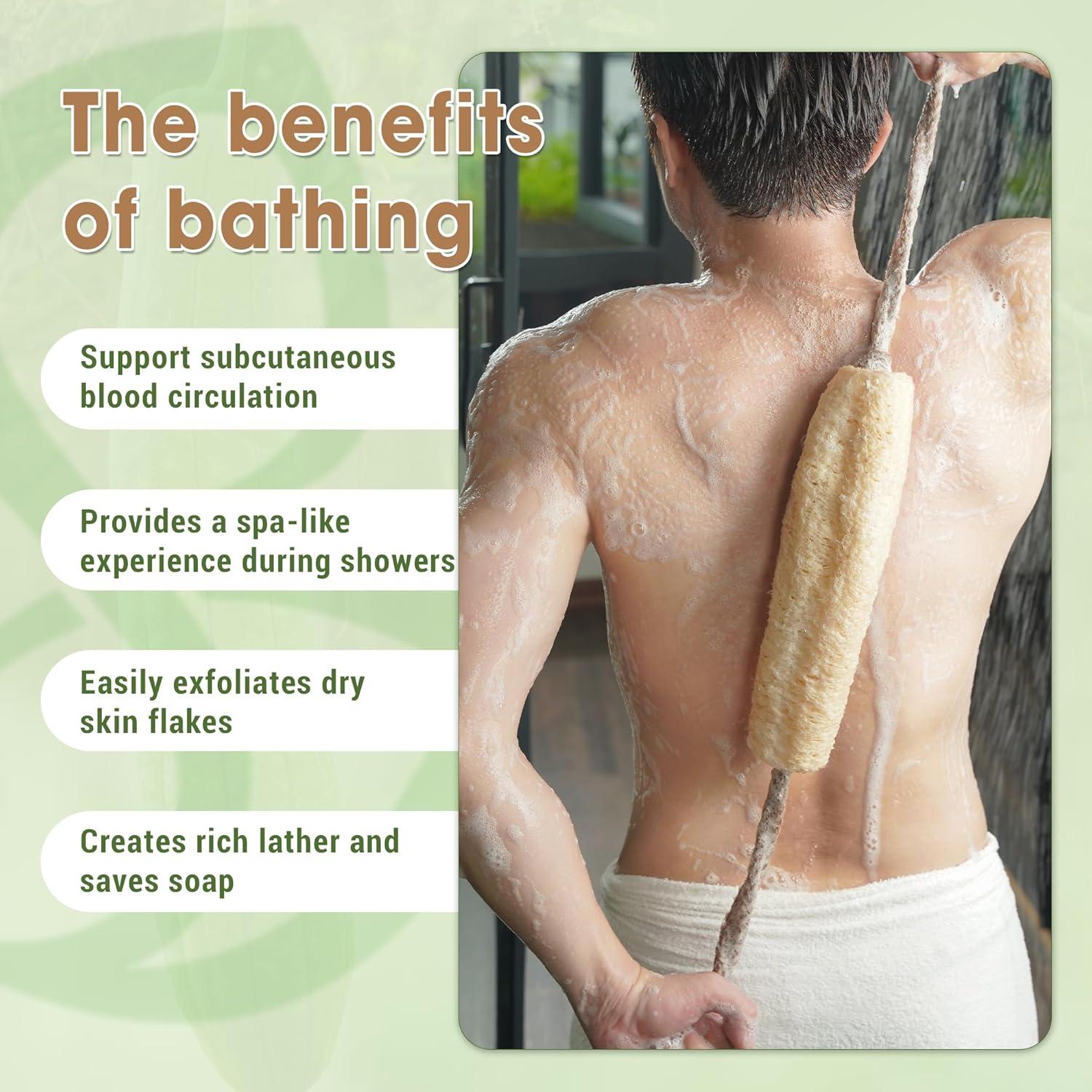 Esponja de Ducha Lufa Natural Herbvian con Mango de Yute 30.5cm