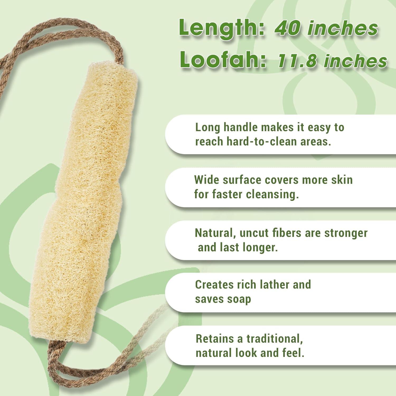 Esponja de Ducha Lufa Natural Herbvian con Mango de Yute 30.5cm