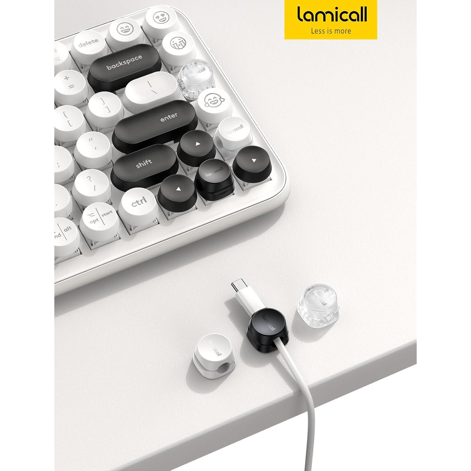 Organizador de Cables Lamicall 8 Pack Clips Adhesivos Blanco