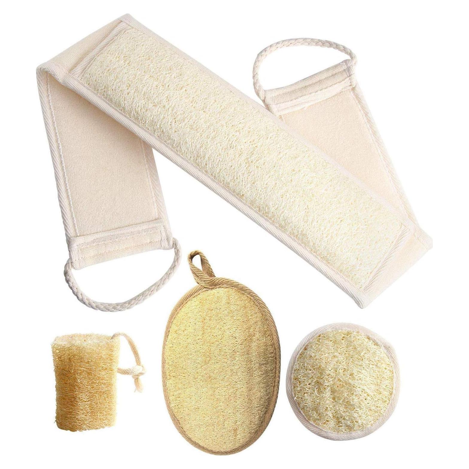 Esponjas Exfoliantes de Loofa FEBSNOW - 4 Piezas Naturales