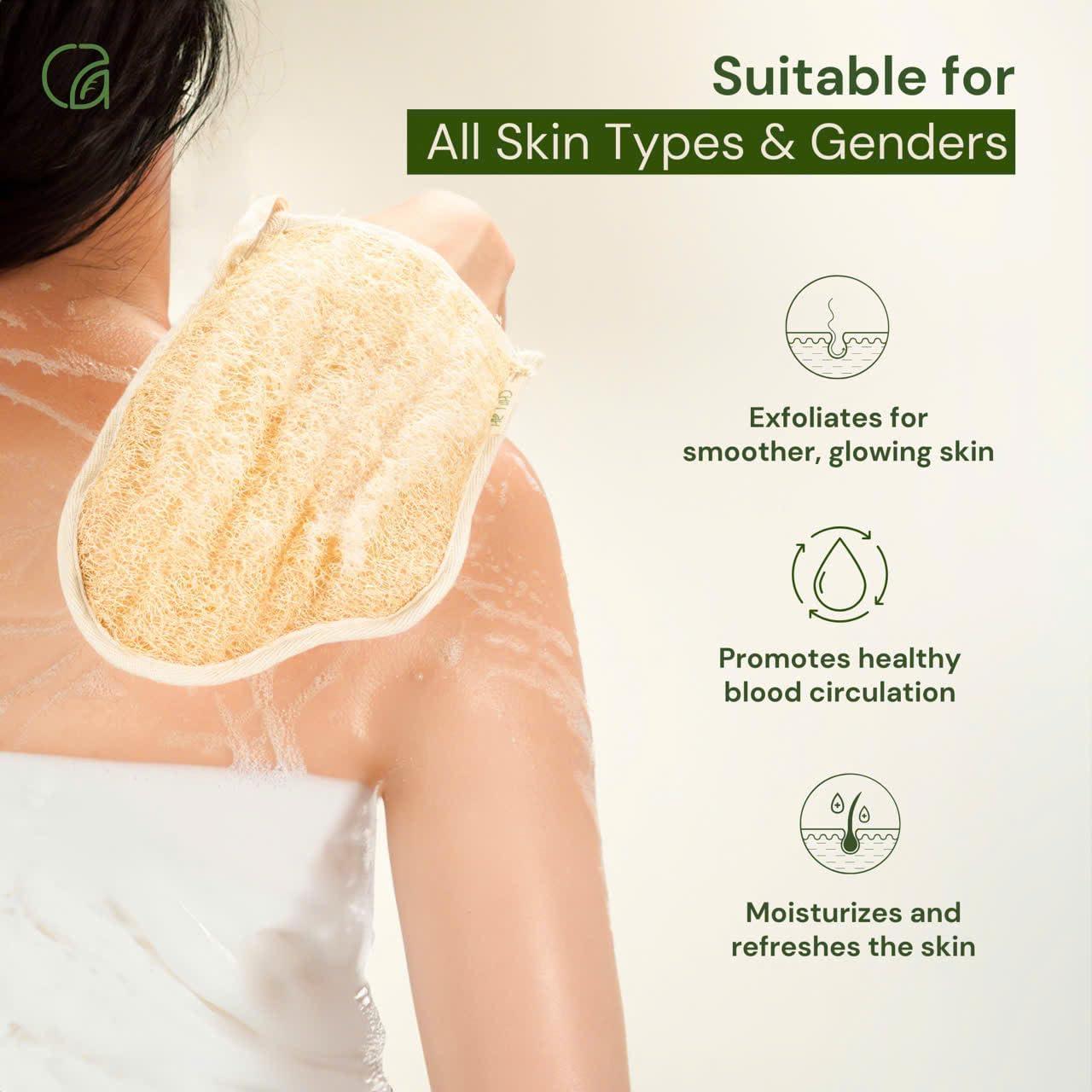 Mitones de Baño Chill Ah de Lufa Verde Doble Cara - 100% Naturales