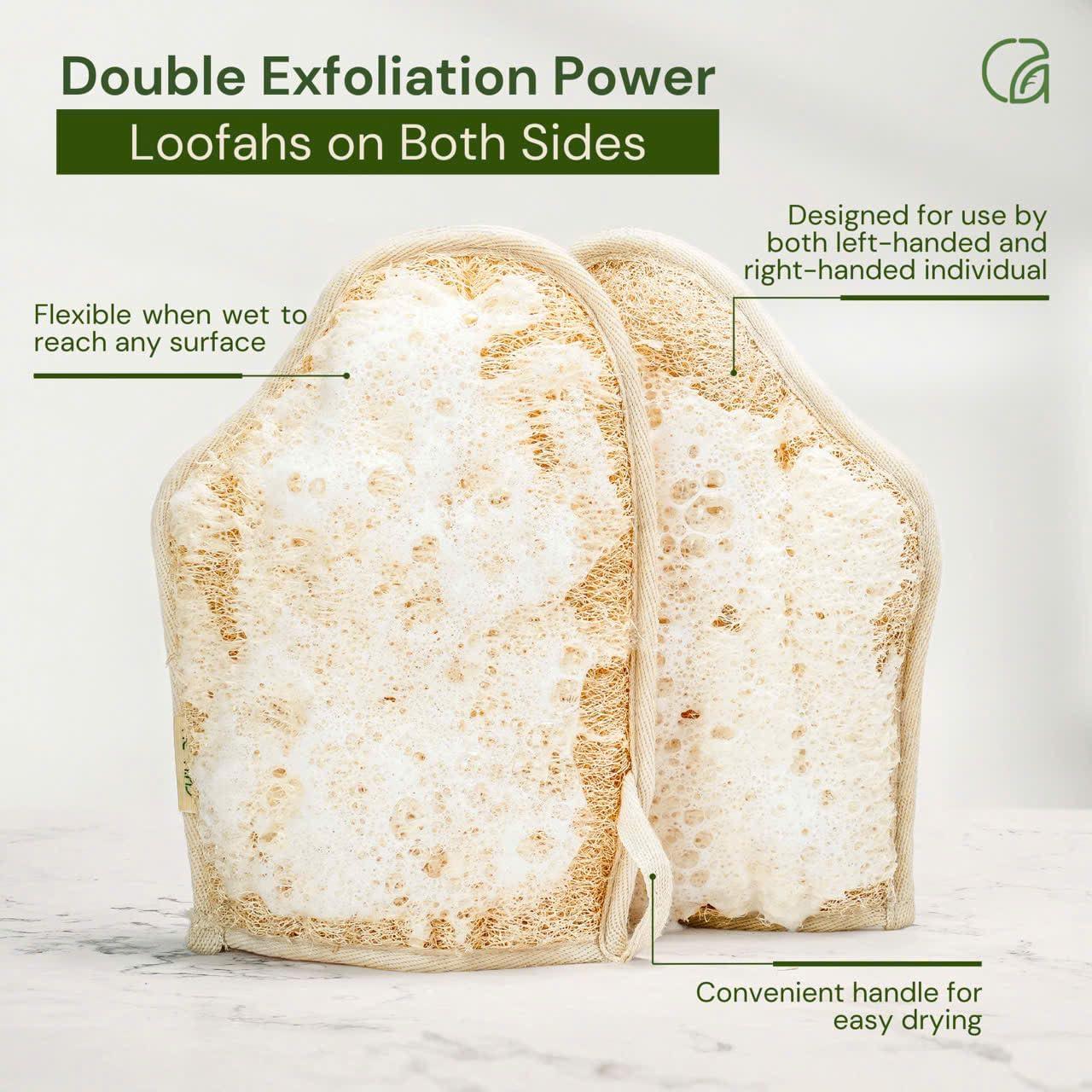 Mitones de Baño Chill Ah de Lufa Verde Doble Cara - 100% Naturales