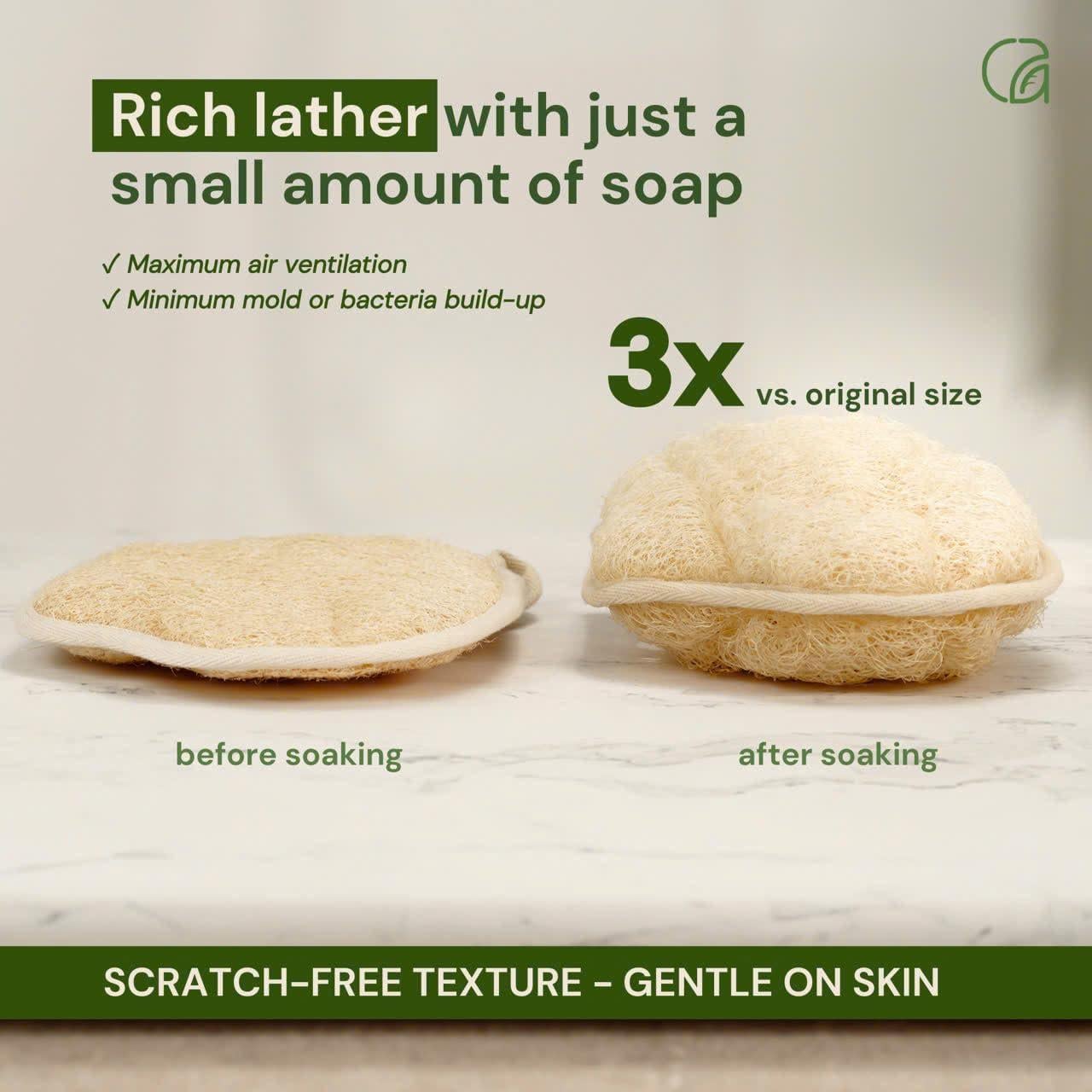 Mitones de Baño Chill Ah de Lufa Verde Doble Cara - 100% Naturales