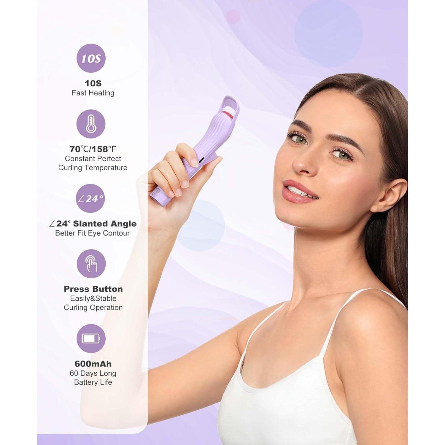 Rizador de Pestañas Eléctrico HEBECA EC2001 Violeta 600mAh