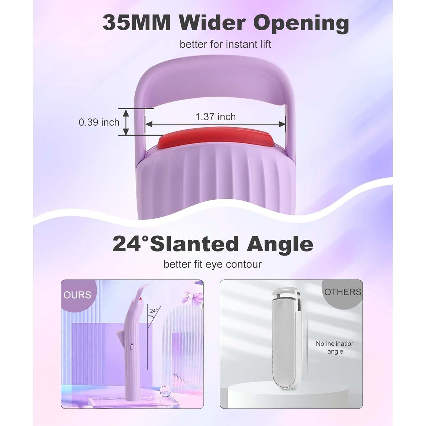 Rizador de Pestañas Eléctrico HEBECA EC2001 Violeta 600mAh