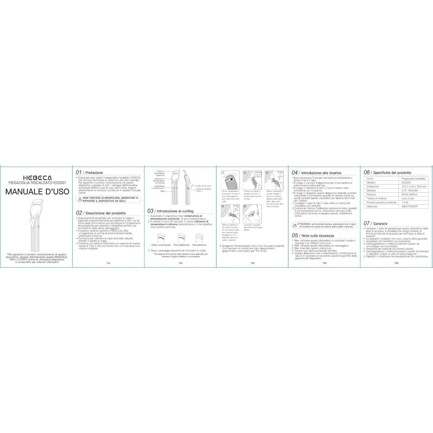 Rizador de Pestañas Eléctrico HEBECA EC2001 Violeta 600mAh