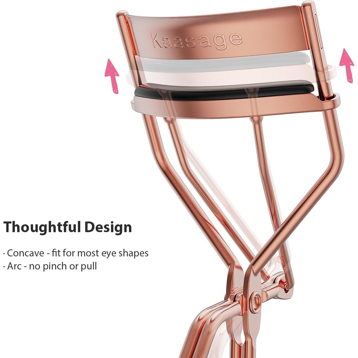 Rizador de Pestañas Kaasage Profesional con Almohadillas Reemplazables