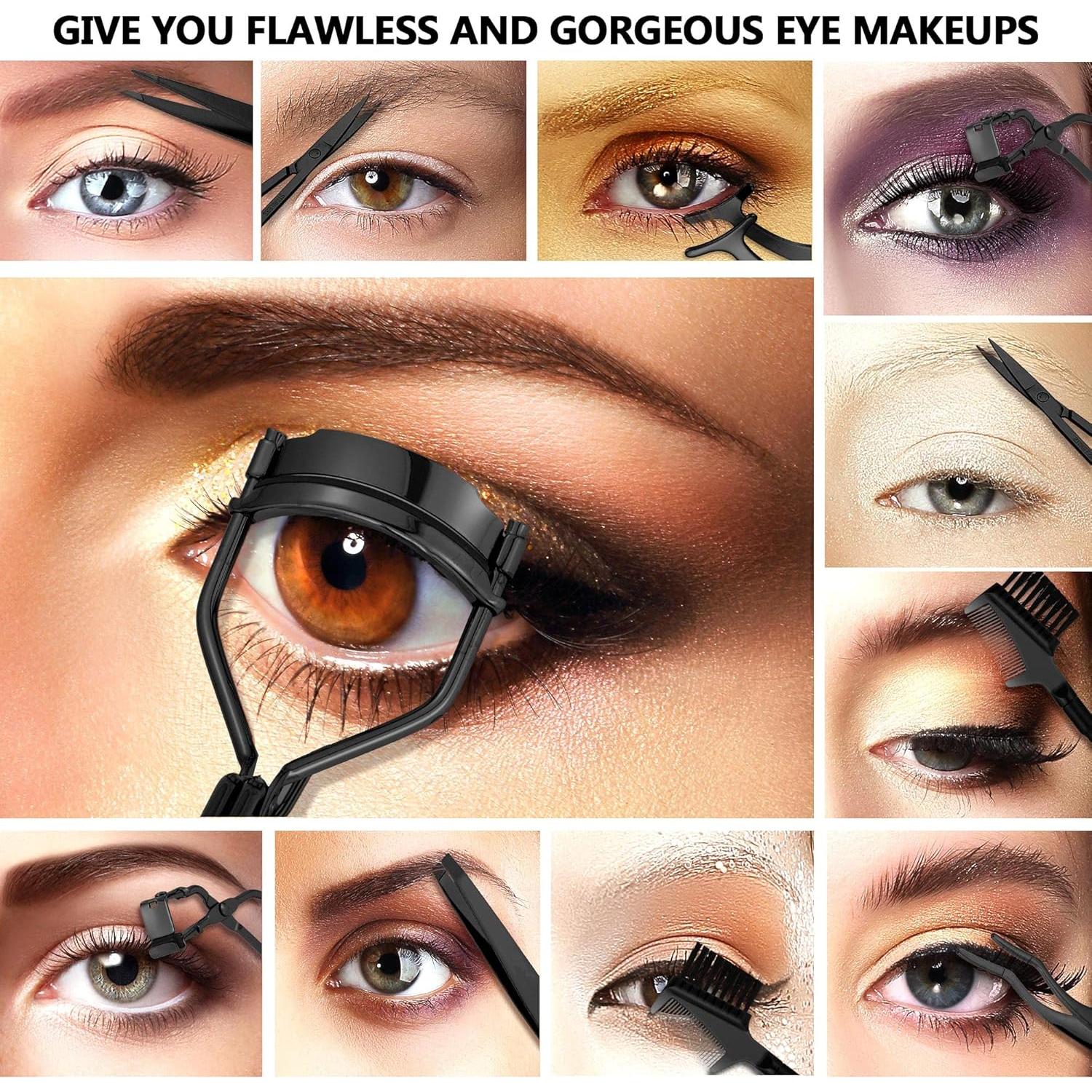 Juego de Herramientas de Maquillaje Mudder 48 Pcs Rizador de Pestañas