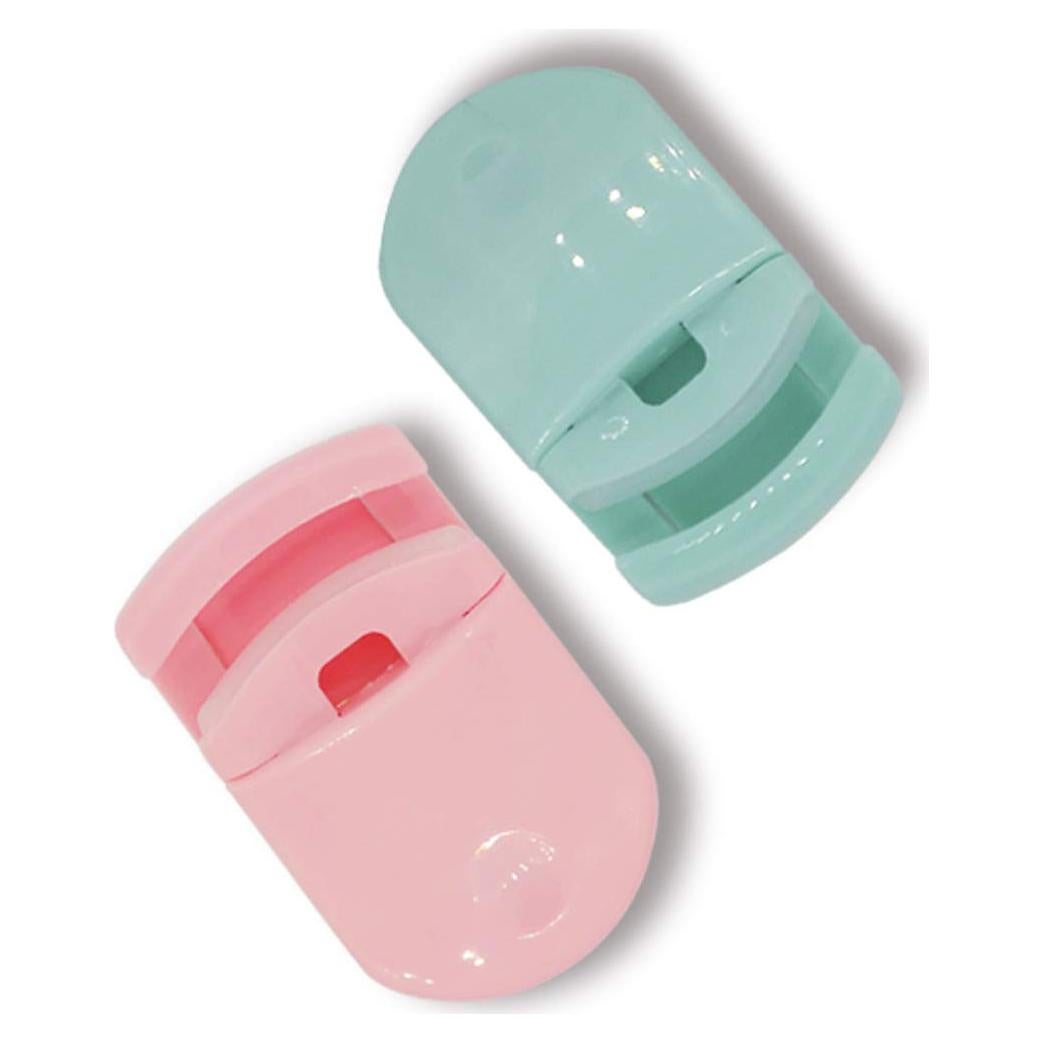 Mini Rizador de Pestañas Portátil 2 Piezas Rosa Verde