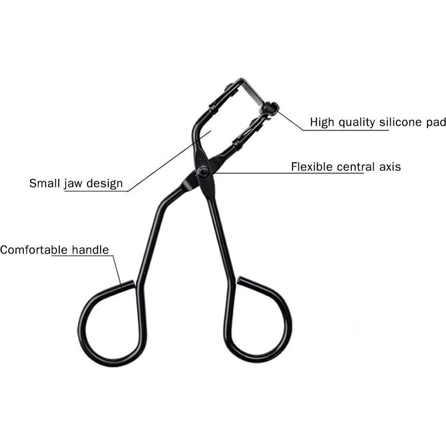 Rizador de Pestañas Mini de Metal con Almohadillas de Silicona