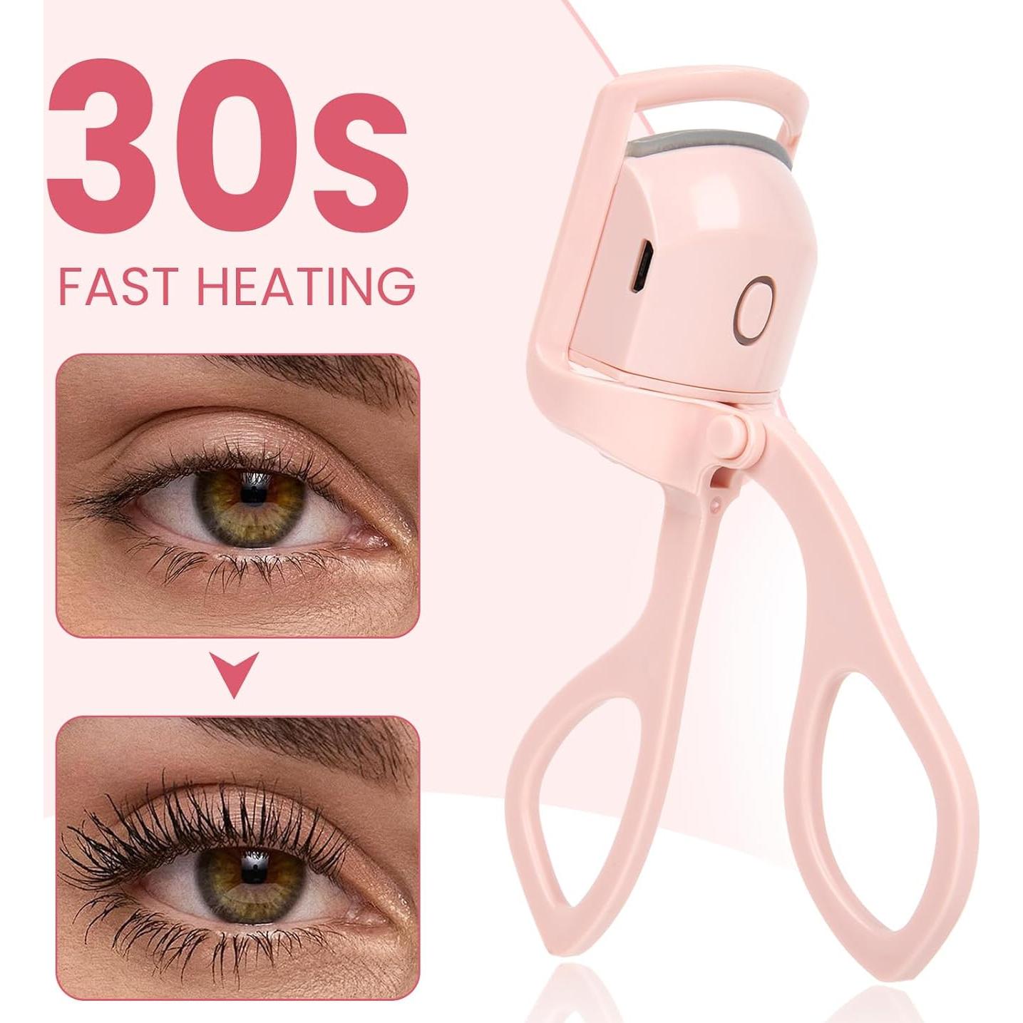 Rizador de Pestañas Eléctrico USB Recargable Rosa - 24H