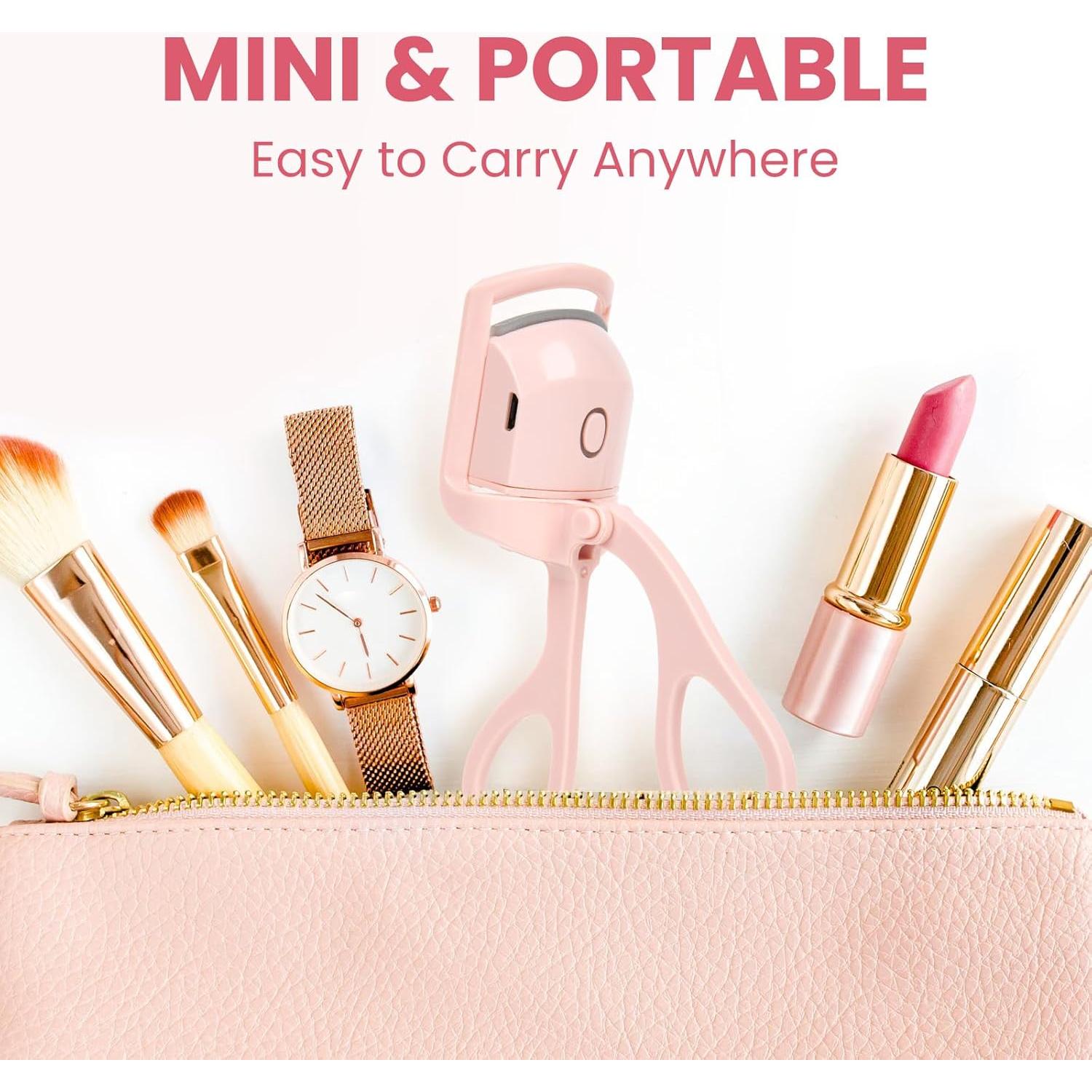 Rizador de Pestañas Eléctrico USB Recargable Rosa - 24H