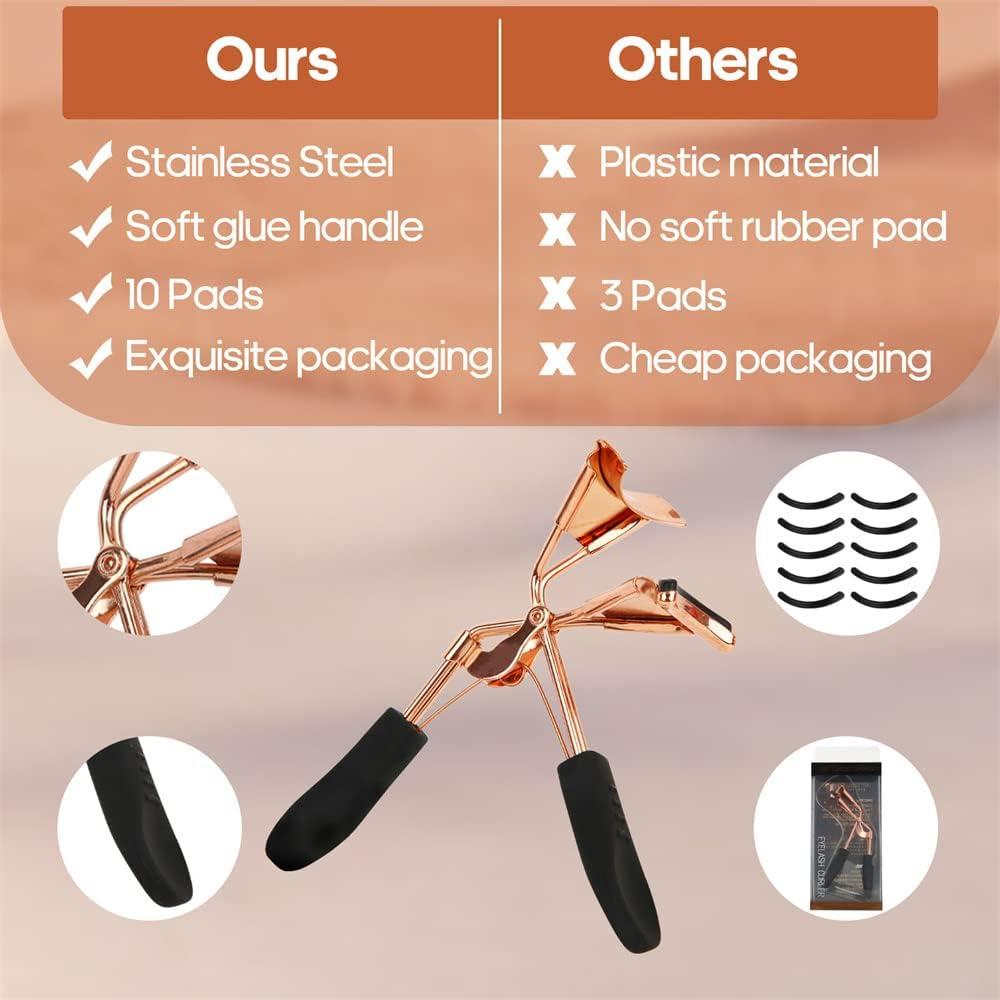 Rizador de Pestañas LOGRRMTH con 10 Almohadillas de Silicona