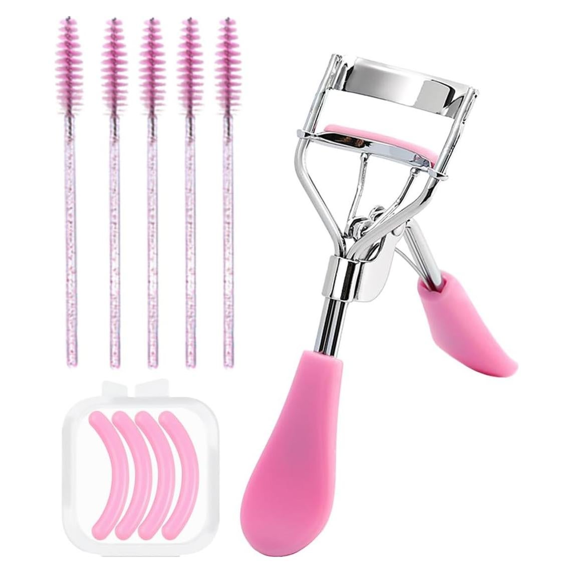 Rizador de Pestañas BenePoint Rosa con 4 Almohadillas y 5 Cepillos