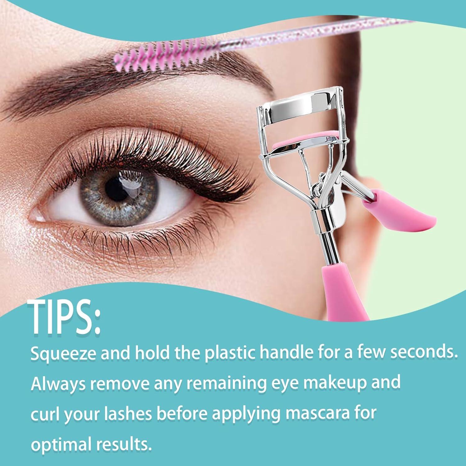 Rizador de Pestañas BenePoint Rosa con 4 Almohadillas y 5 Cepillos