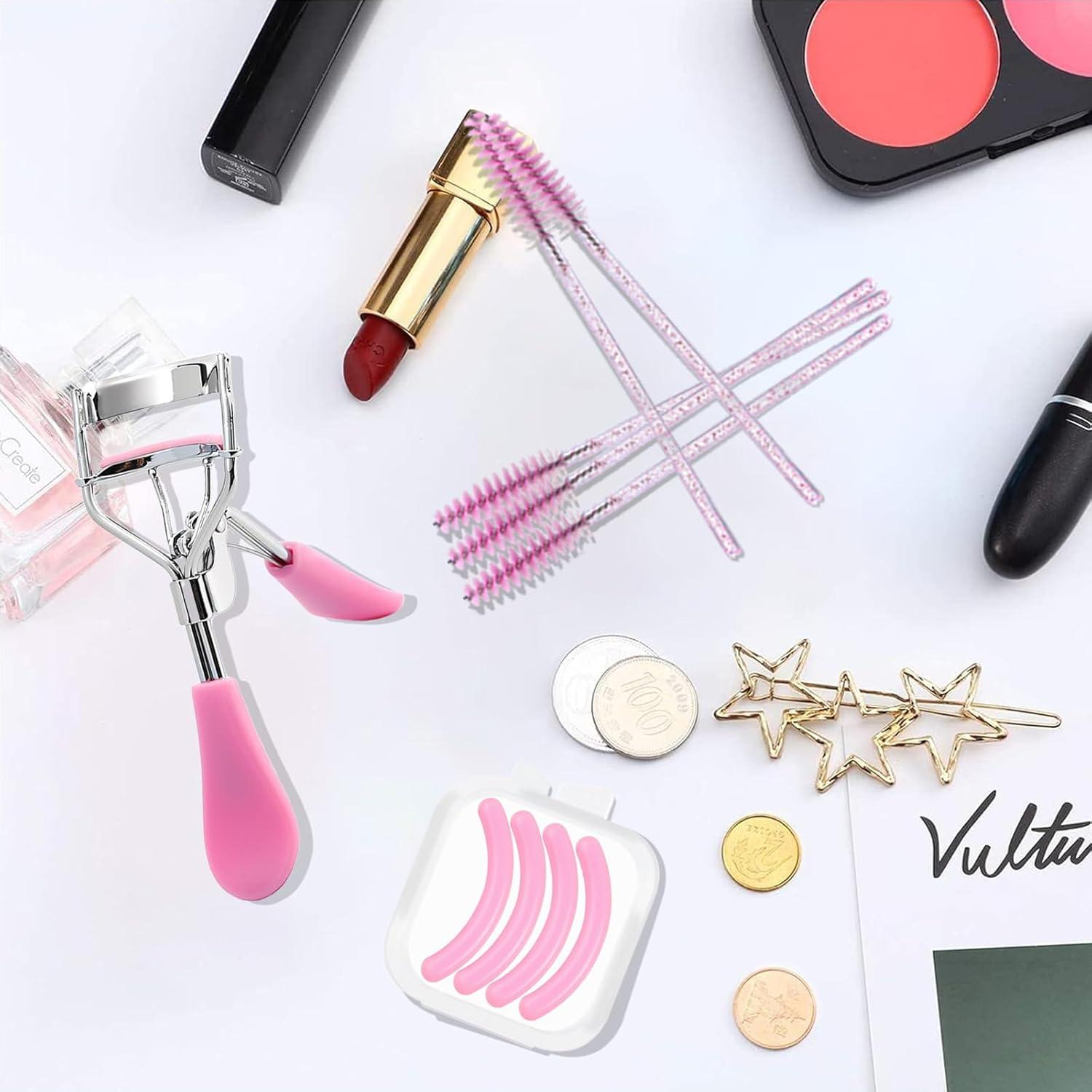 Rizador de Pestañas BenePoint Rosa con 4 Almohadillas y 5 Cepillos