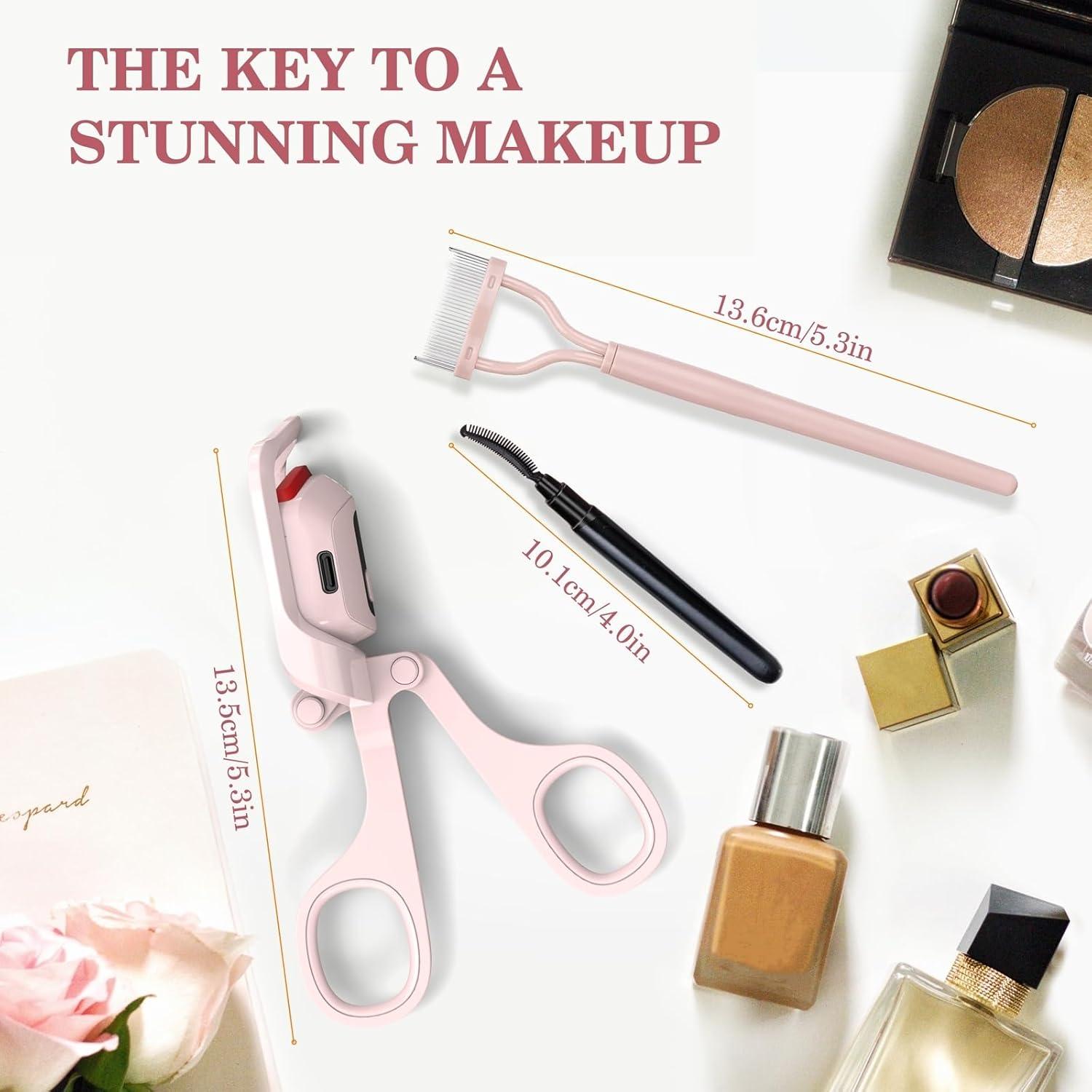 Rizador de Pestañas Calentado LICNIA Rosa con Pantalla LCD